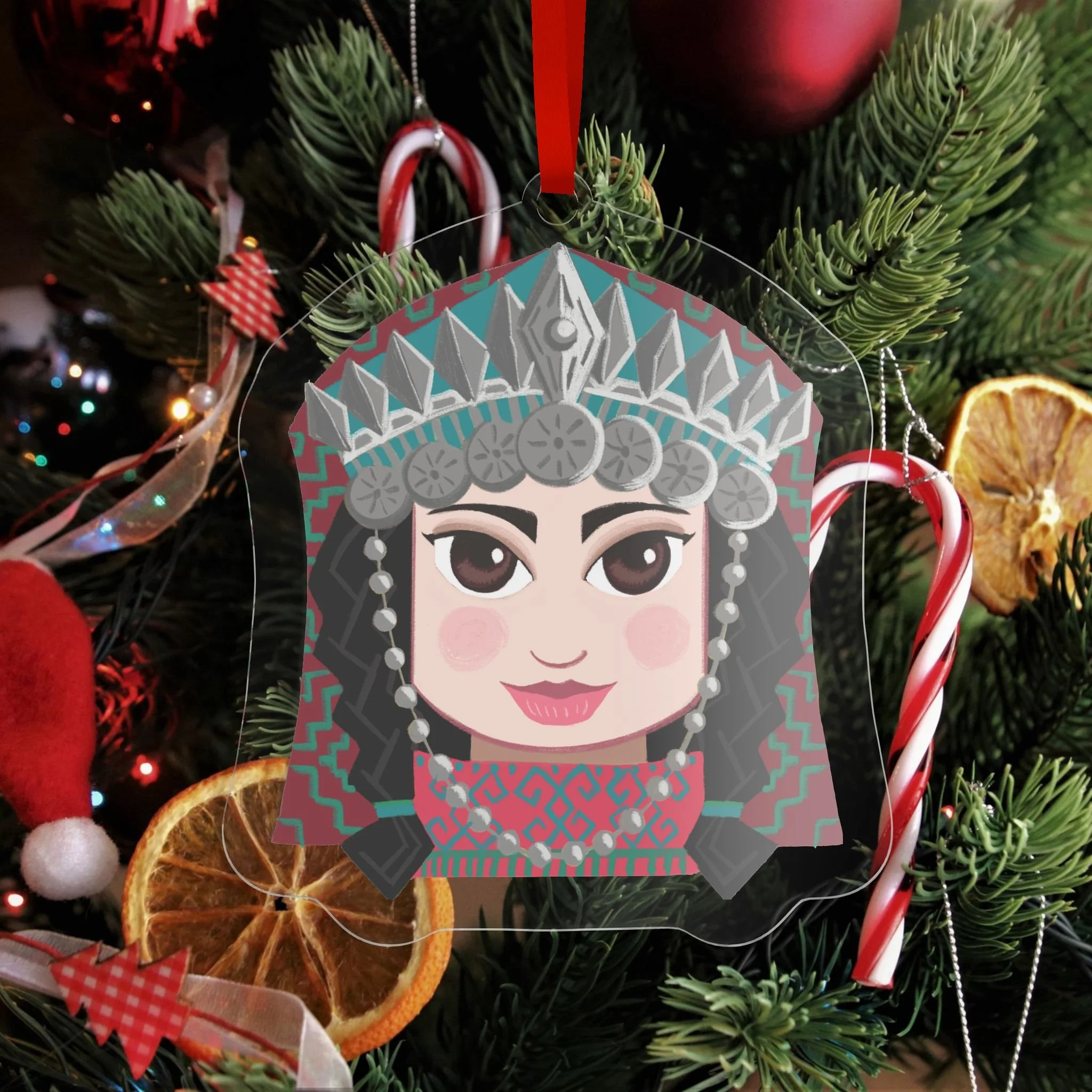 "3 Queens" Armenian Doll Face Christmas Ornament - Kohar