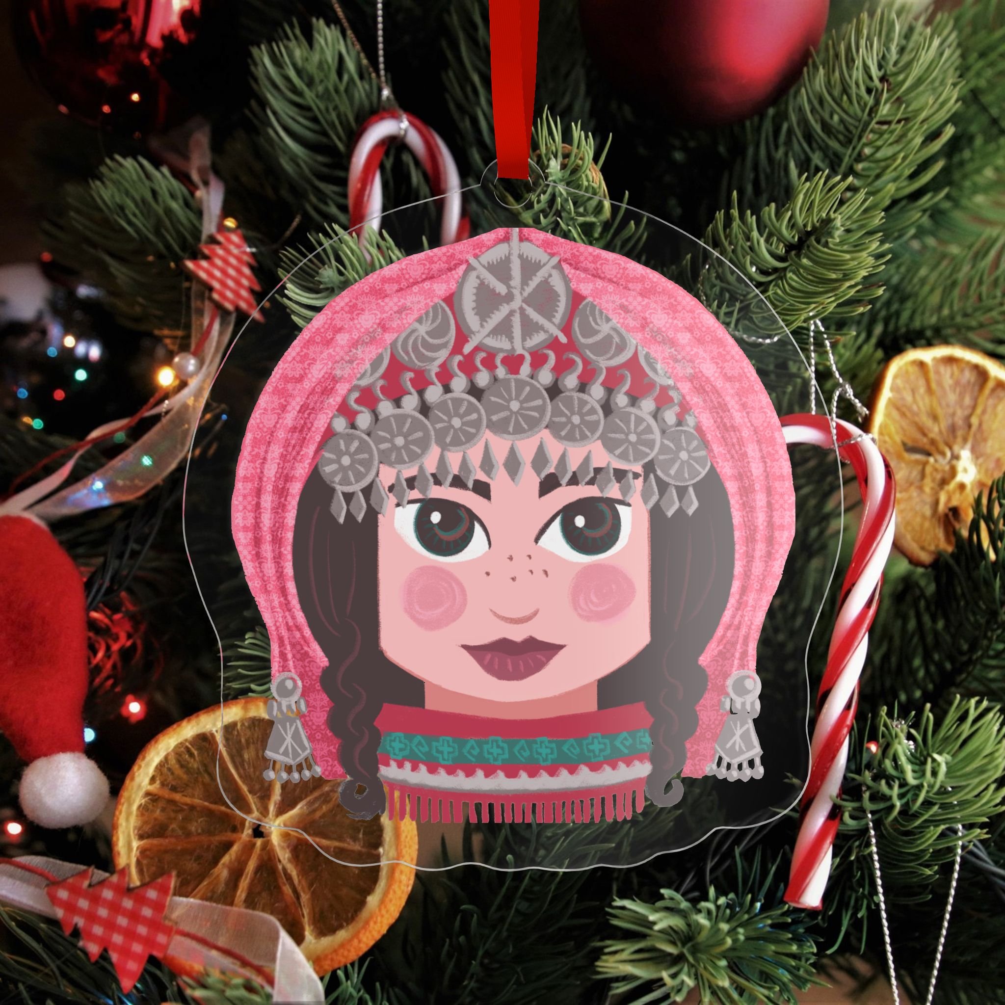 "3 Queens" Armenian Doll Face Christmas Ornament - Ankin