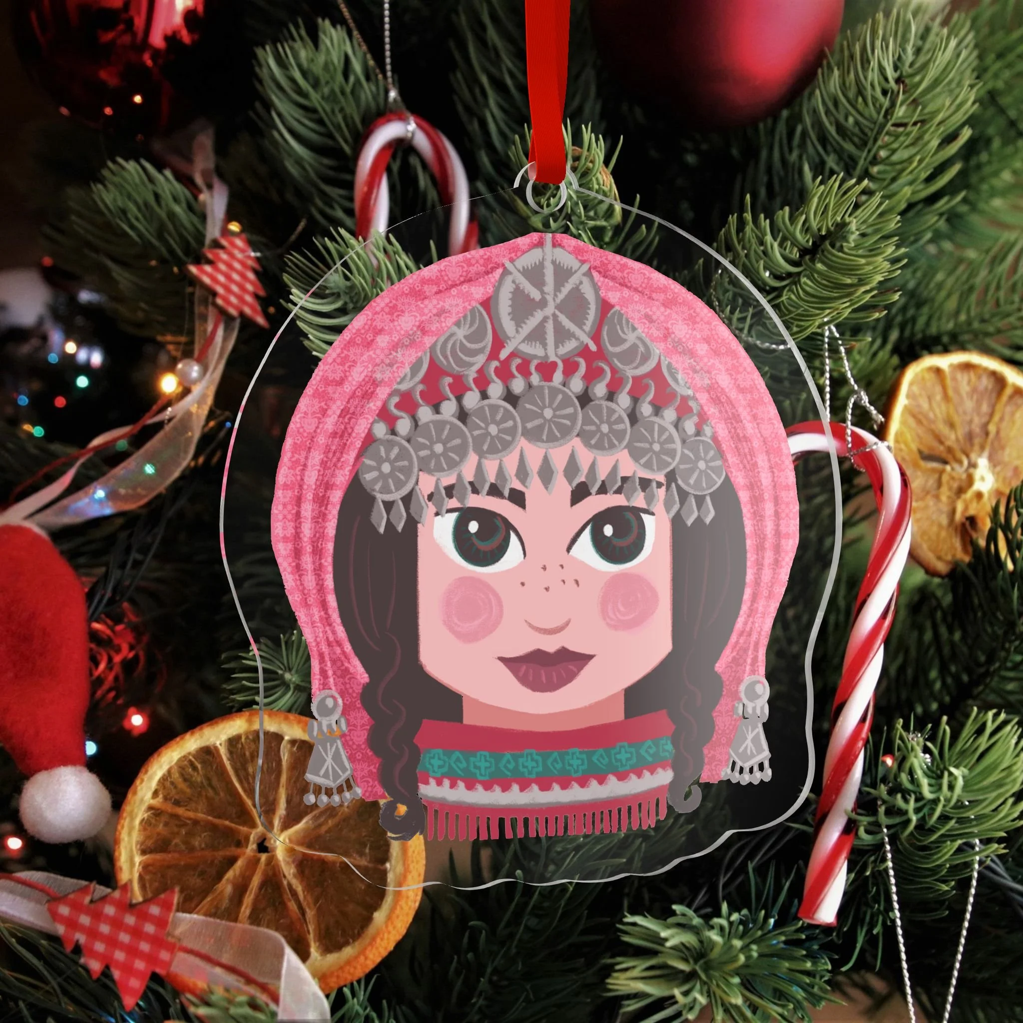 "3 Queens" Armenian Doll Face Christmas Ornament - Ankin