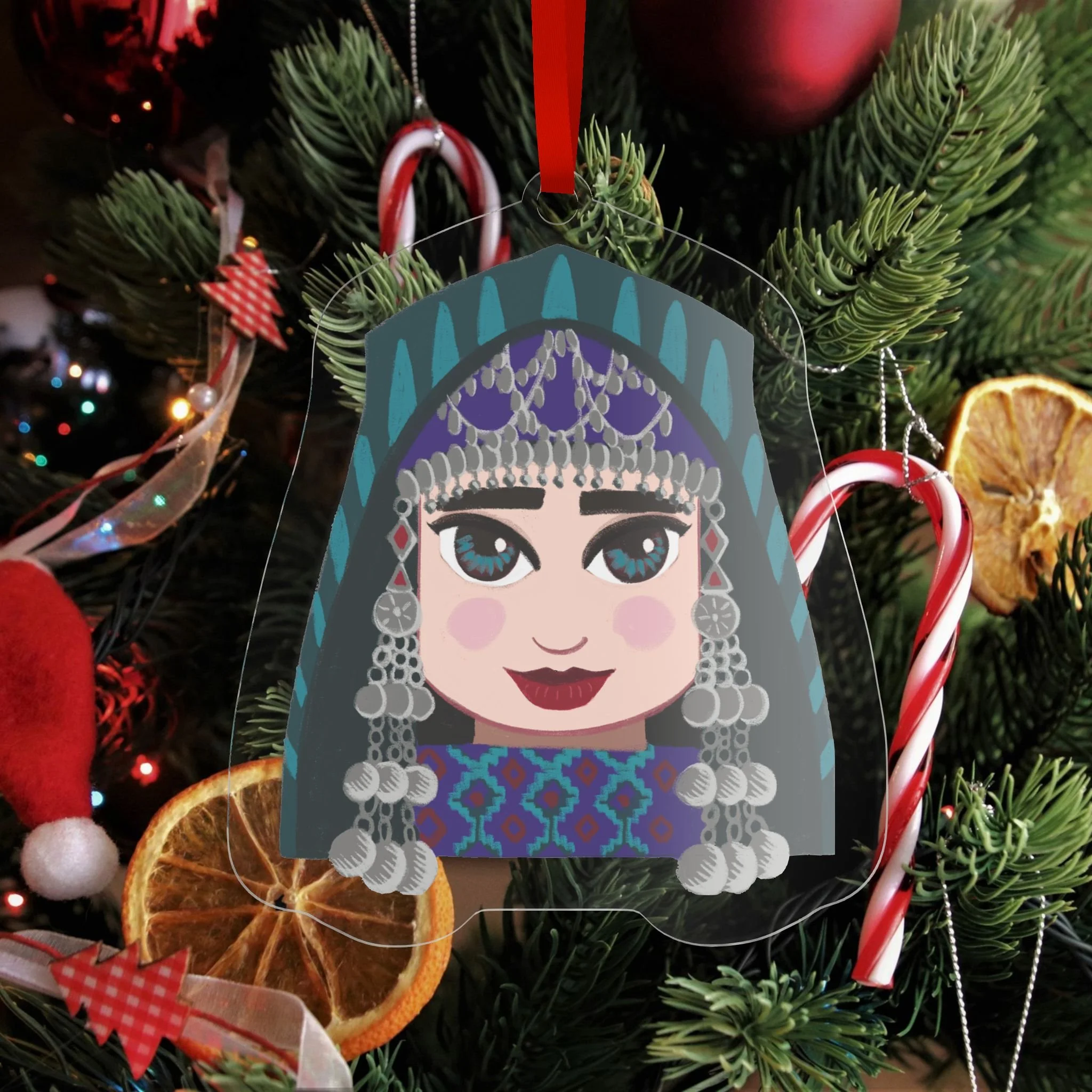 "3 Queens" Armenian Doll Face Christmas Ornament - Takuhi