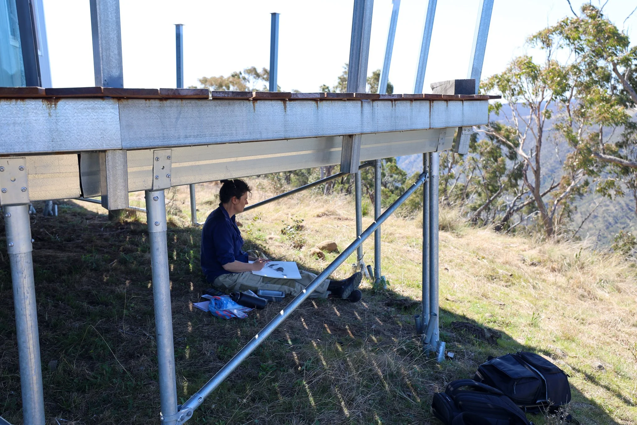 Lizzie Hall working plein air Worramunga.jpg