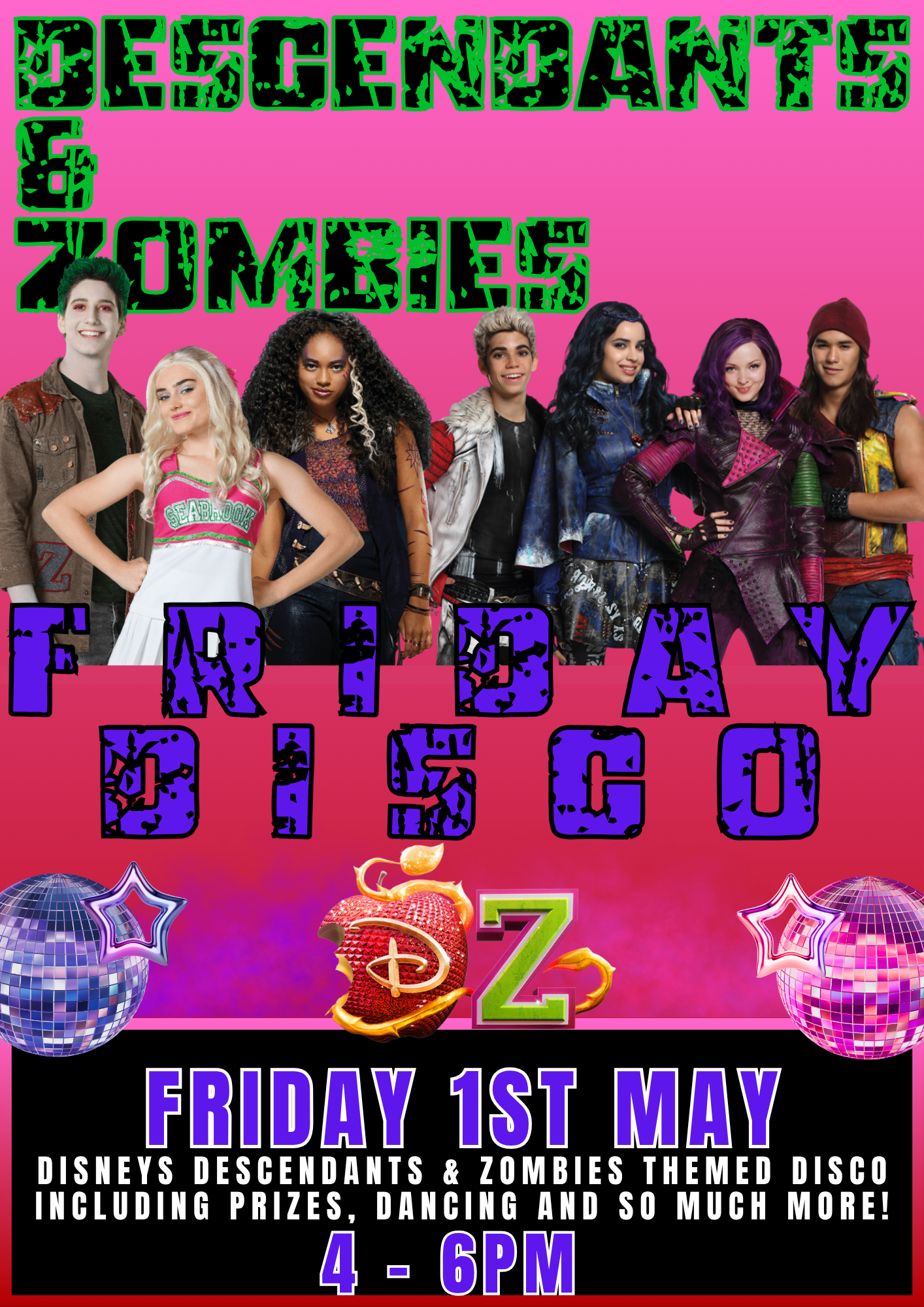 Disney Descendants & Zombies themed kids disco