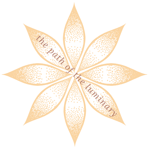 the golden 8-petal sun logo saying the path of the luminary