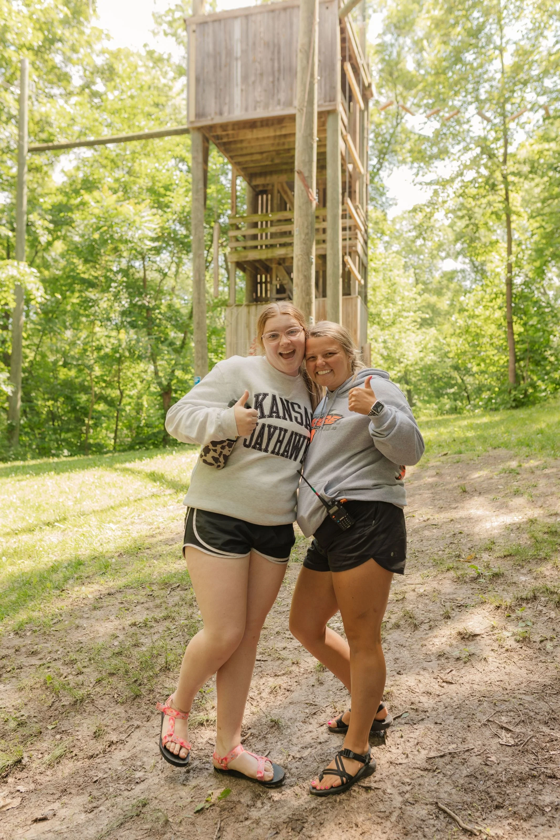 Heartland Christian Camp Paid Gap Year Internship women standing and smiling together Outside Near Kansas City, Missouri