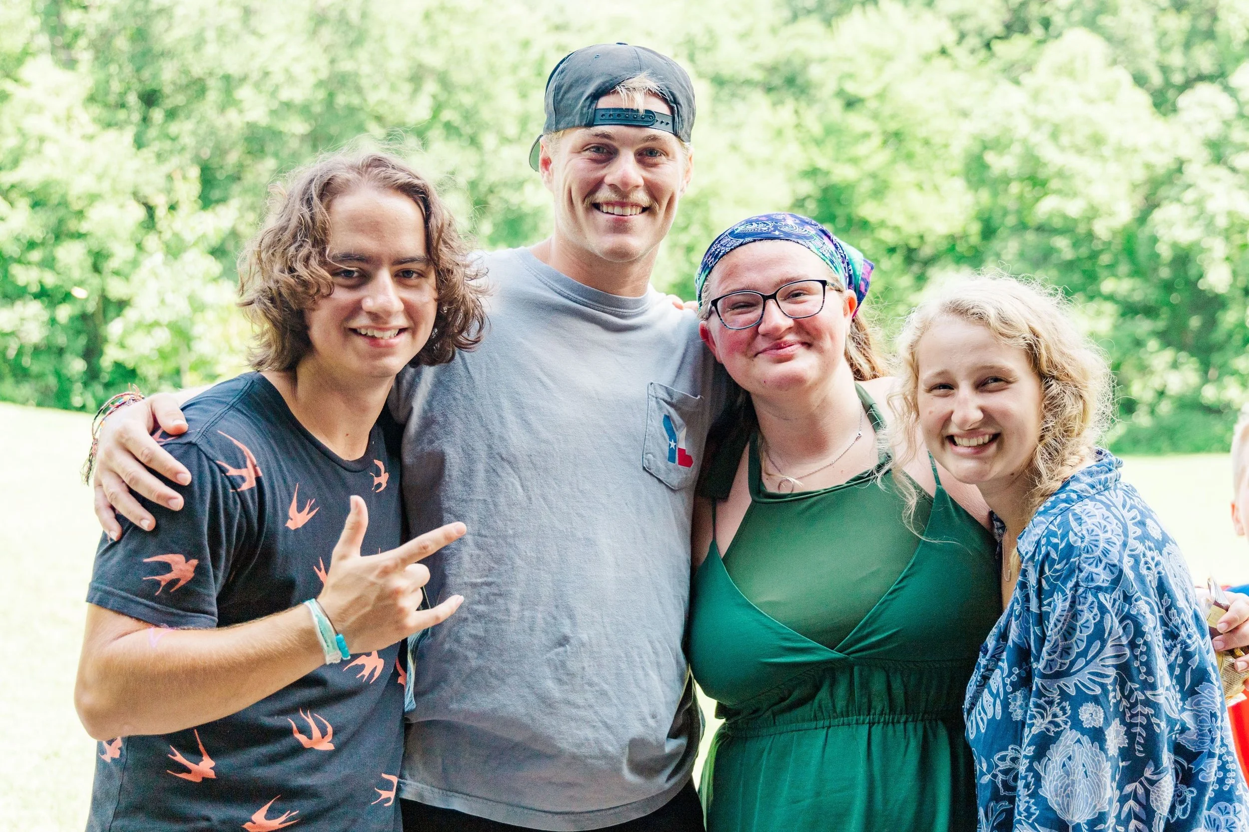 Heartland Christian Camp Paid Gap Year Internship Men and Women standing and smiling Together Outside Near Kansas City, Missouri