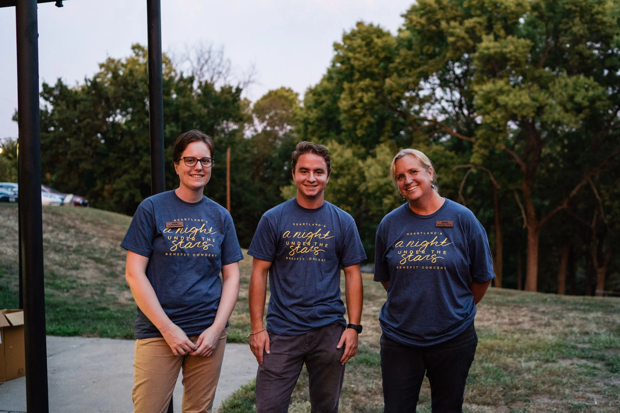Heartland Christian Camp Paid Gap Year Internship Men and Women standing and smiling Together Outside Near Kansas City, Missouri