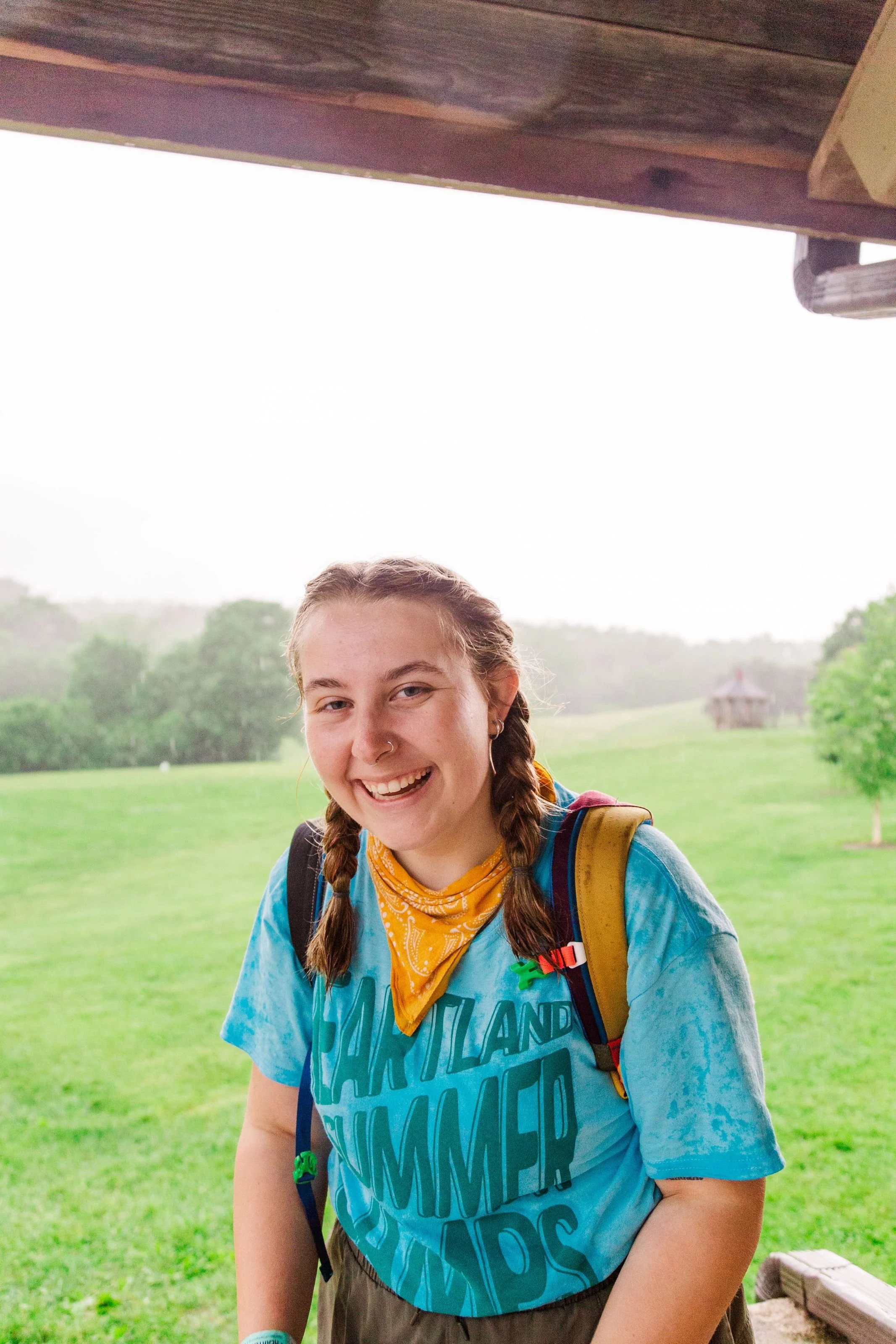 Heartland Christian Camp Paid Gap Year Internship woman laughing and happy Outside Near Kansas City, Missouri