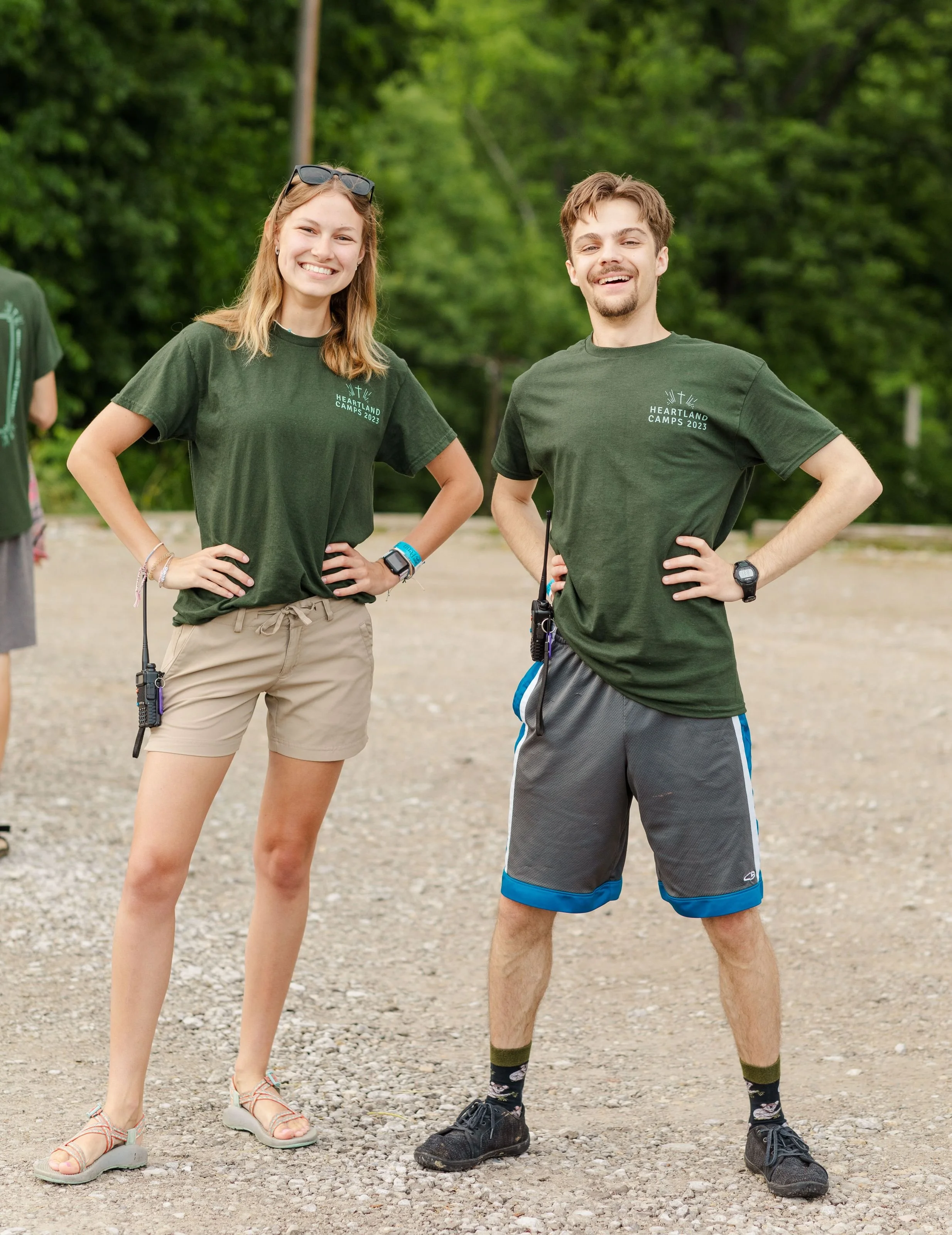 Heartland Christian Camp Paid Gap Year Internship Man and Woman Standing and Smiling Together Outside Near Kansas City, Missouri