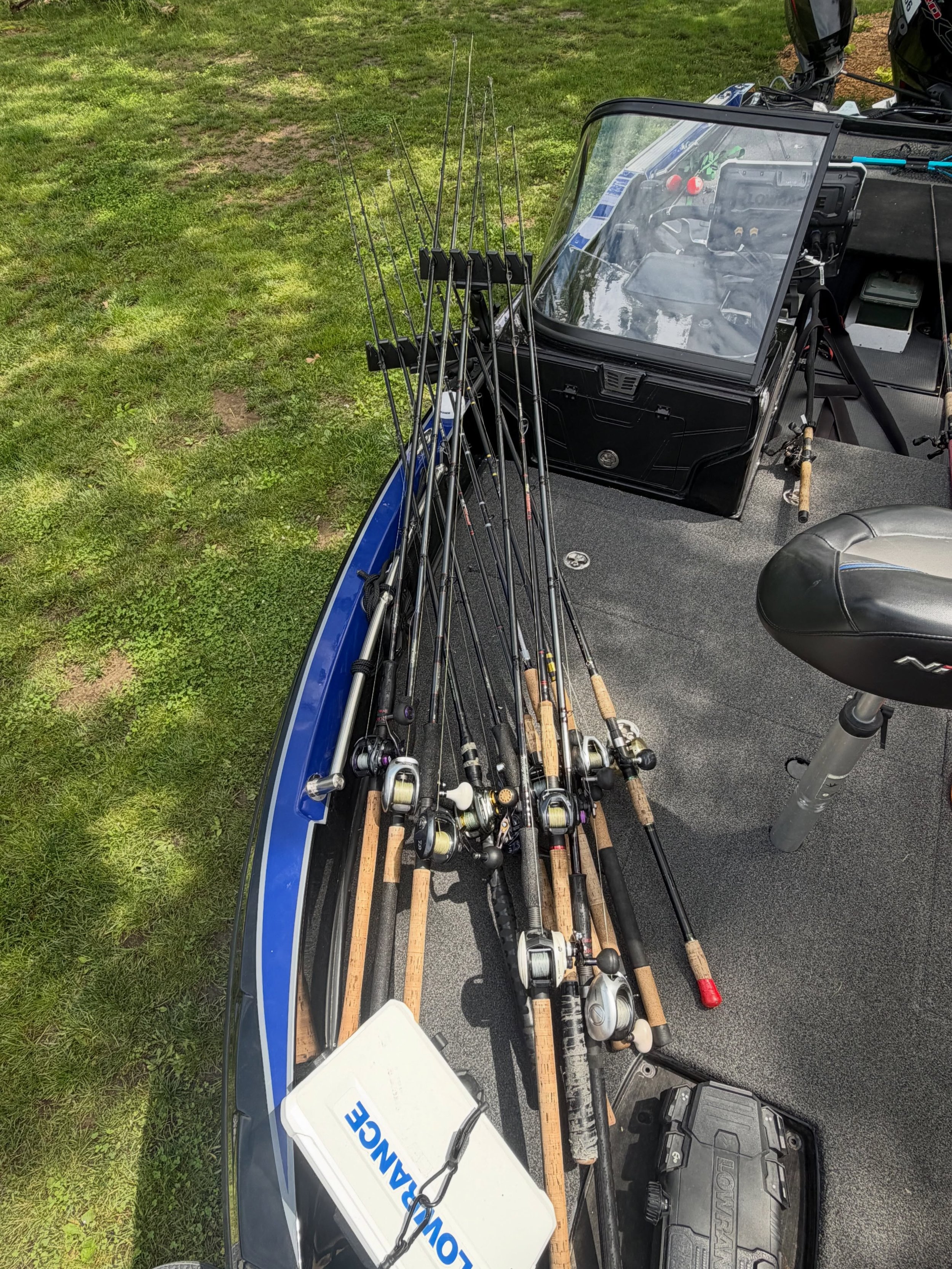 Matt is DIALED! Got a text with these pics saying, &ldquo;Hey Austin it&rsquo;s Matt, just got home last night to open the box you sent. One boat down and one to go. Perfect for what I had in mind. No way I could have 12 9&rsquo;-10&rsquo; rods on th