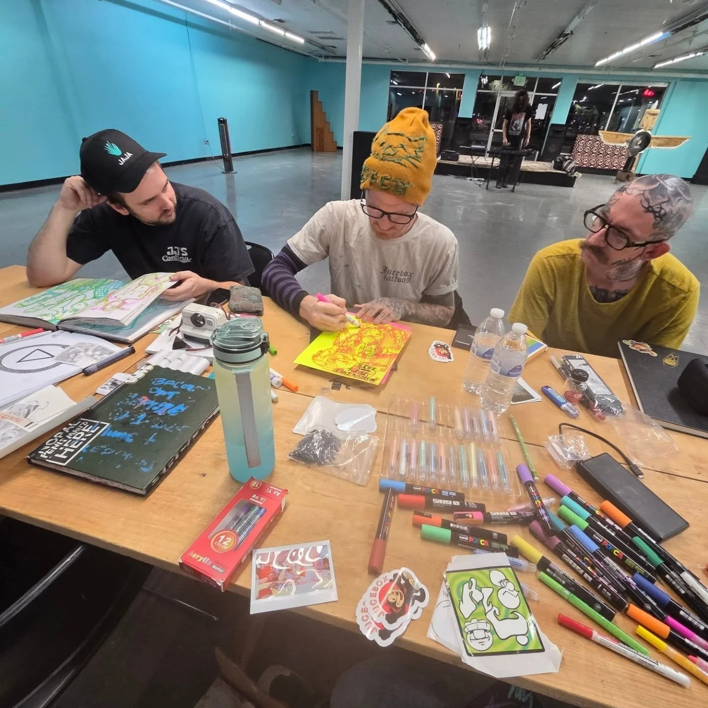 It was a great Sketchbook Session hosted by @baconcat . Lots of drawing, chatting, and chilling to the music vibes. It all happens again next Monday night from 6 to 9pm.