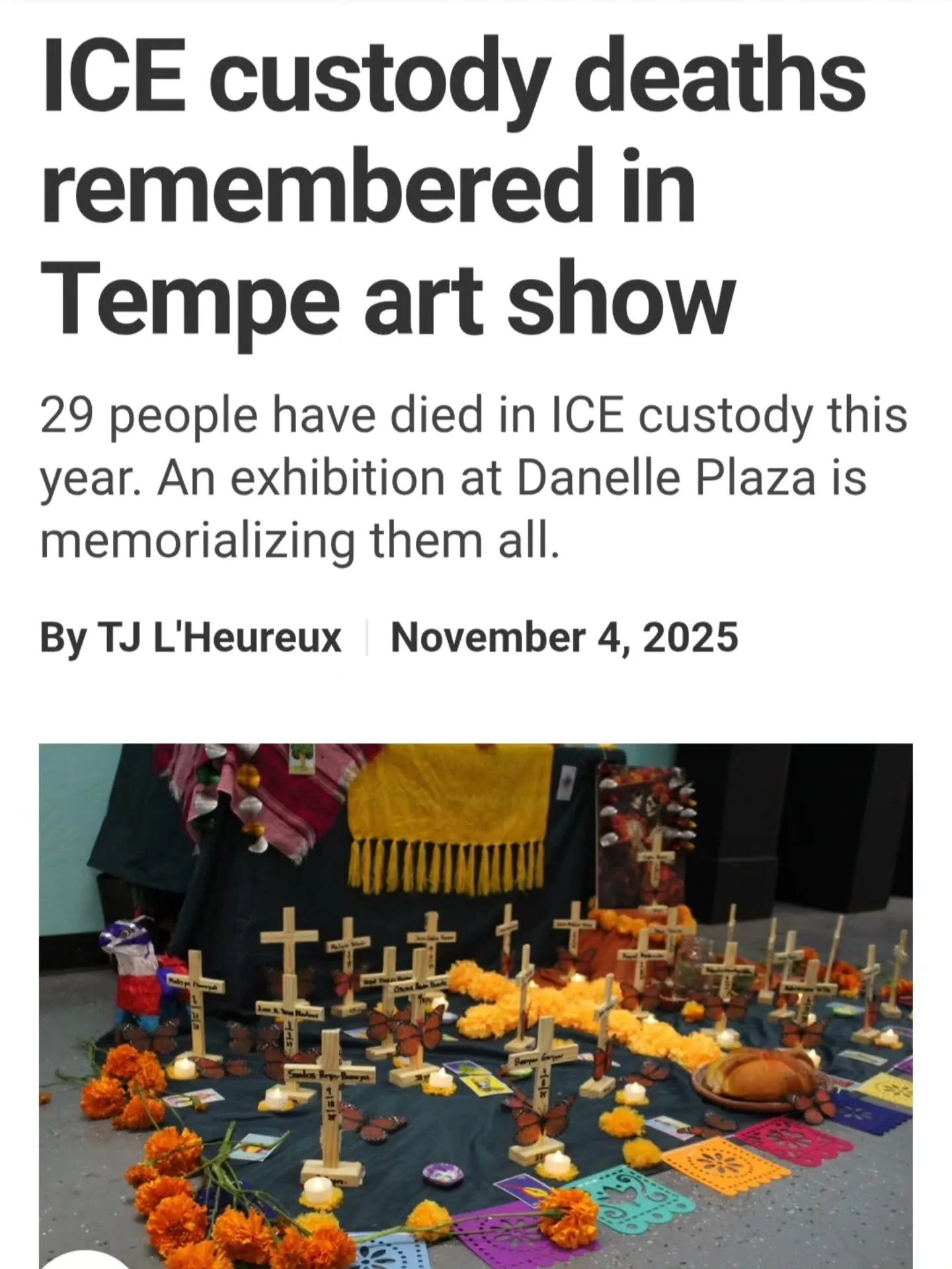 Thank you New Times for the article about our current exhibit Memoria de Cominidad curated by Michele Delgado and Marco Albarran.