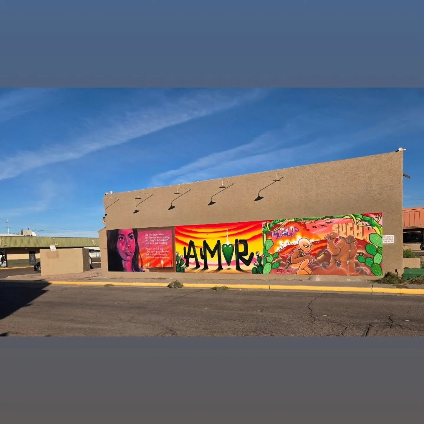 Moving more murals around the plaza. These three murals will greet you the entrance off Mill Avenue. @_suchstyles @champ_styles - Bode @lalocota  @isaac.caruso 

A big thank you to our install team @steelprimitive and Edward Maney.