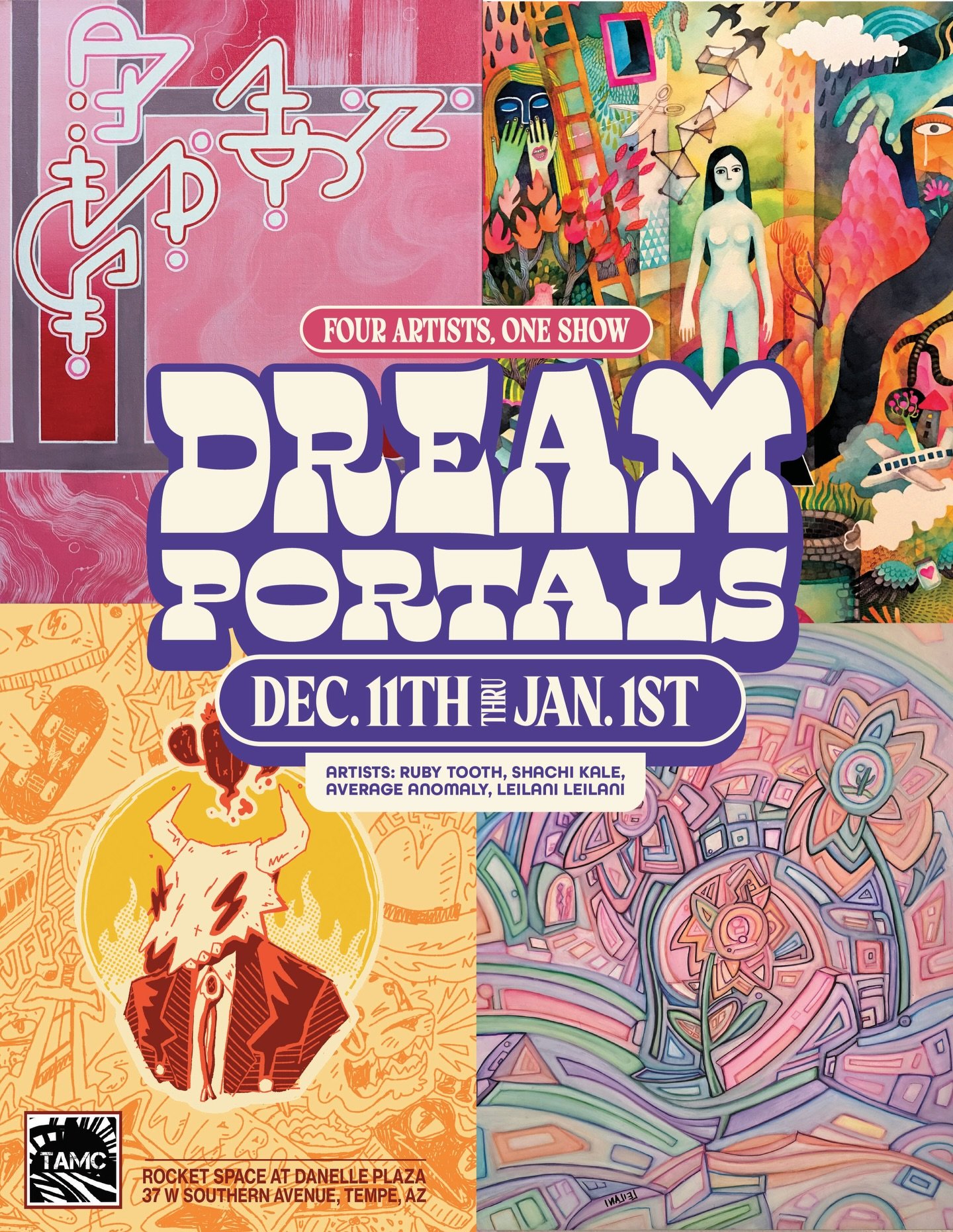Don&rsquo;t miss out on DREAM PORTALS!

Gallery is open tonight (Monday, Dec 29) from 6-9pm. 

Please stop by before it&rsquo;s gone!

@rubyt00th @shachidreams @leilani.artismysoul @average.anomaly