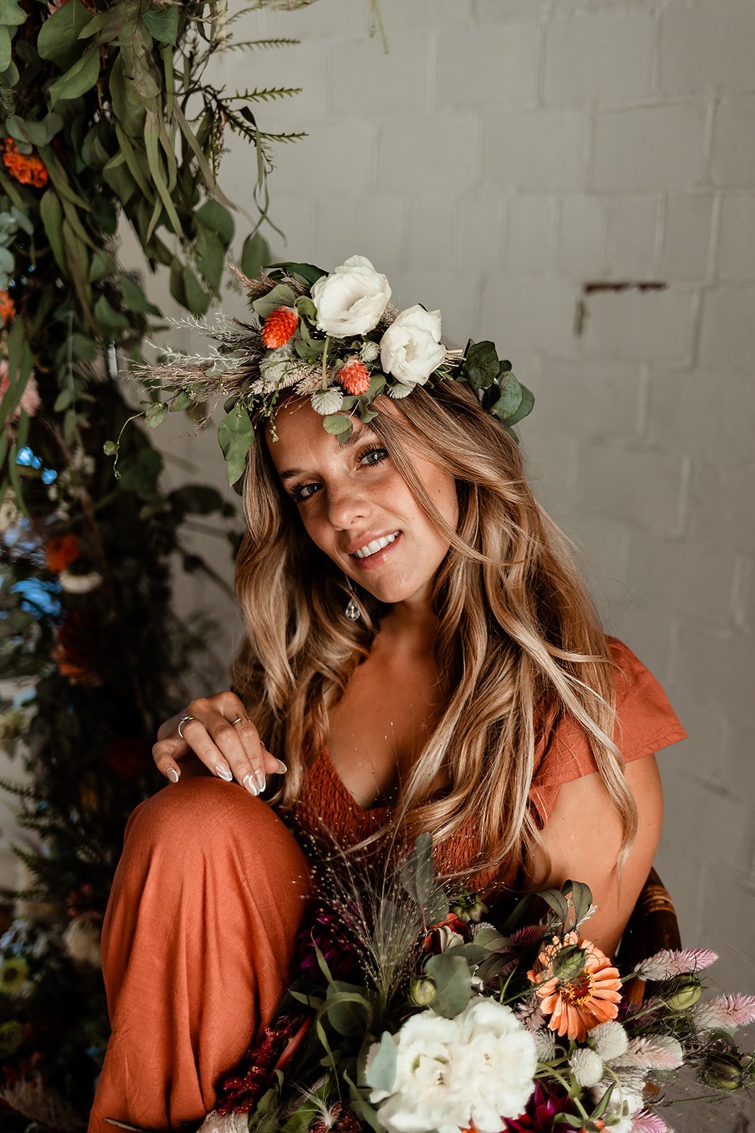 Girl with Flower Crown Smiling