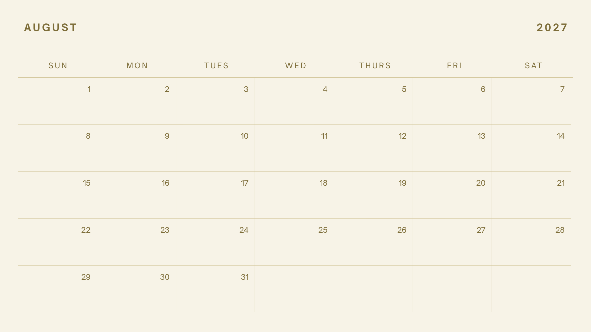 August Schedule Wild & Free Florals