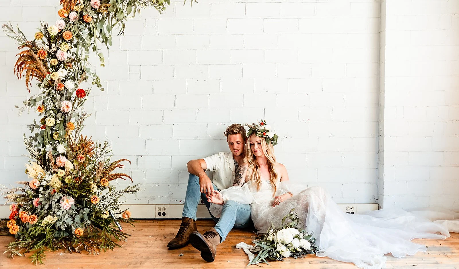 Wedding Photography Couple by an Arch