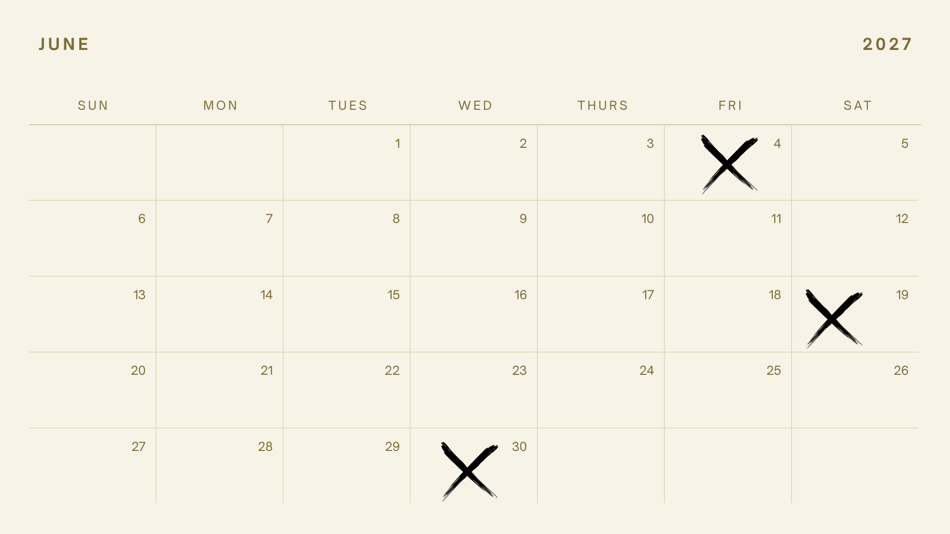 June Schedule