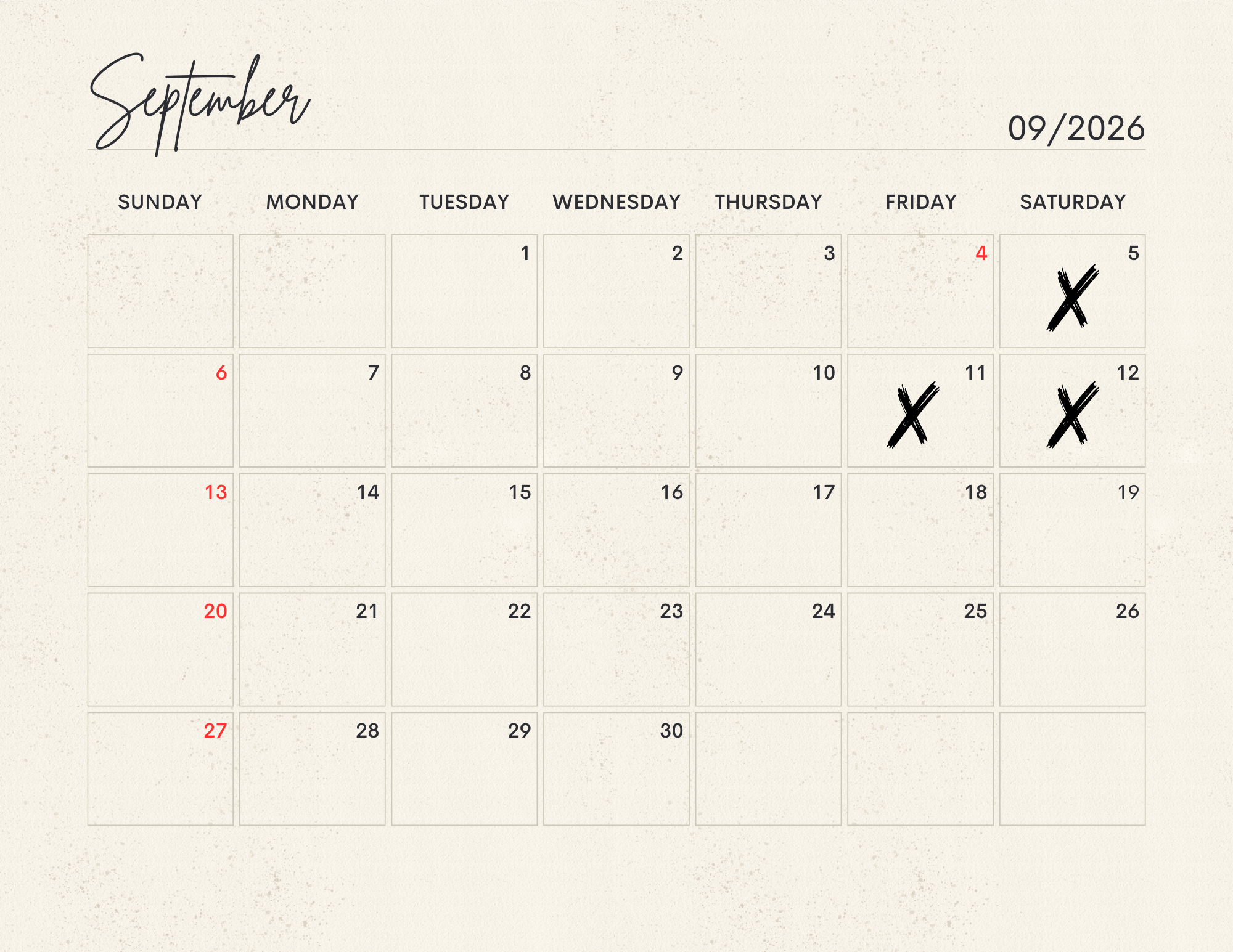 September Bookings - Wild and Free Florals