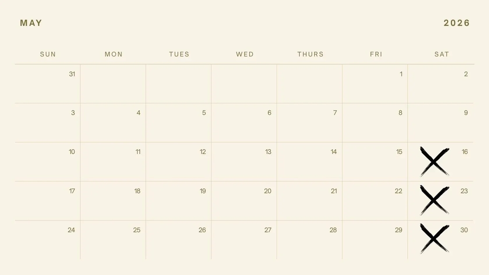 Calendar Availability for Wild and Free Florals