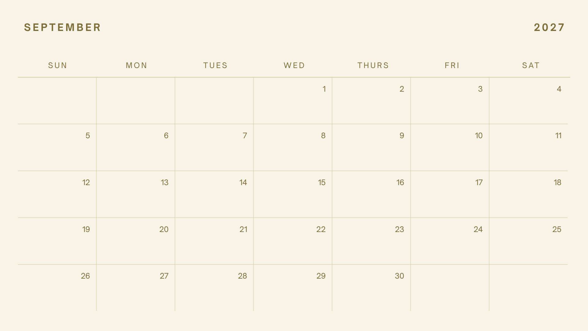 September Schedule Wild & Free Florals