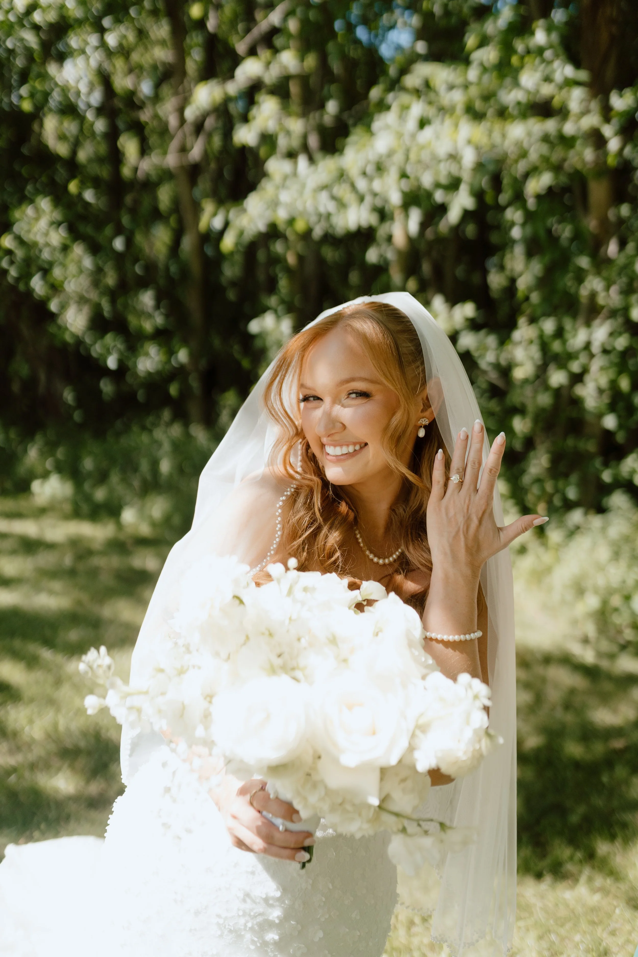 Bridal Closeup of Ring & Florals