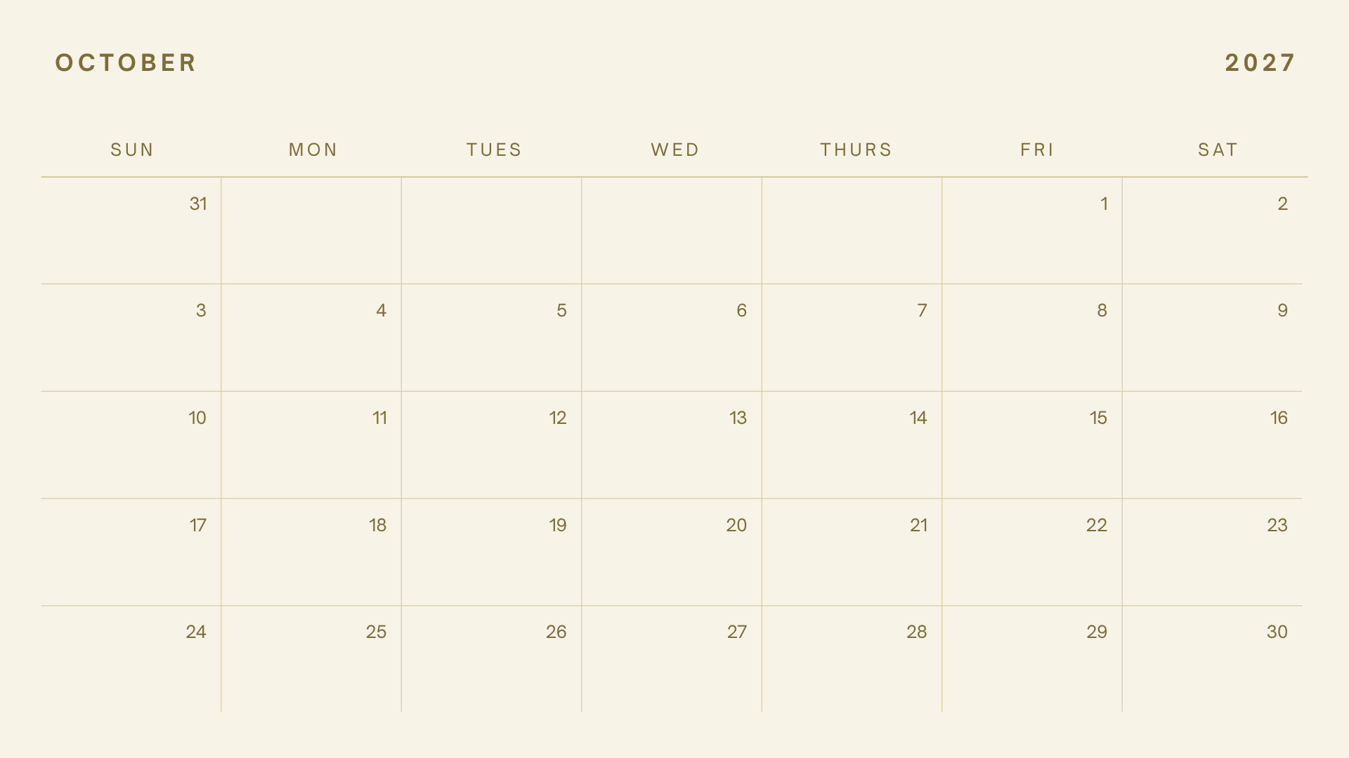 October Schedule Wild & Free Florals