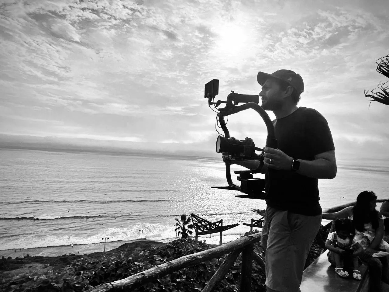 Blake Berson filming on location