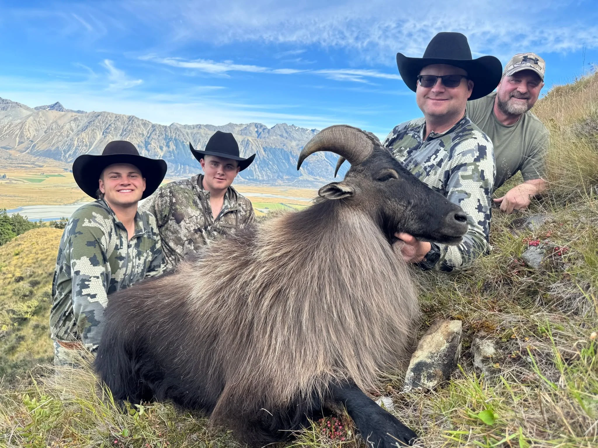 A beautiful bull tahr for Buck- look at that scenery just amazing! Well done on your efforts guys hope the legs recovered! Epic effort!

Hunt free range bull tahr with the team at New Zealand Trophy Hunting!
Call: +64212216048 Email: info@newzealandt