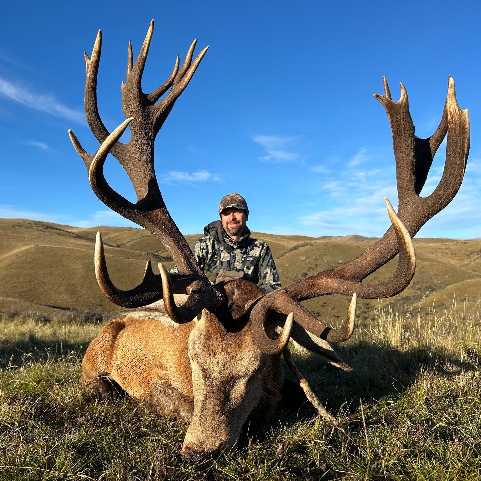 Beautiful blue sky's for this red stag hunt, well done Ryan on your amazing red stag!

Call now to book dates for your red stag hunt with the team at New Zealand Trophy Hunting. Or book to time to meet up at Houston, Dallas and Nashville shows in 202
