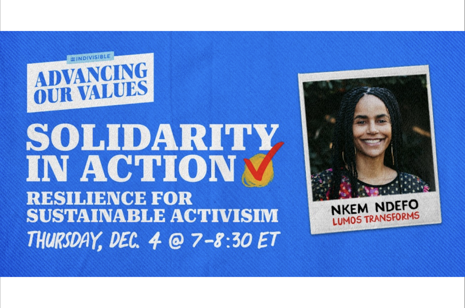 Resilience for Sustainable Activism with special guest Nkem Ndefo