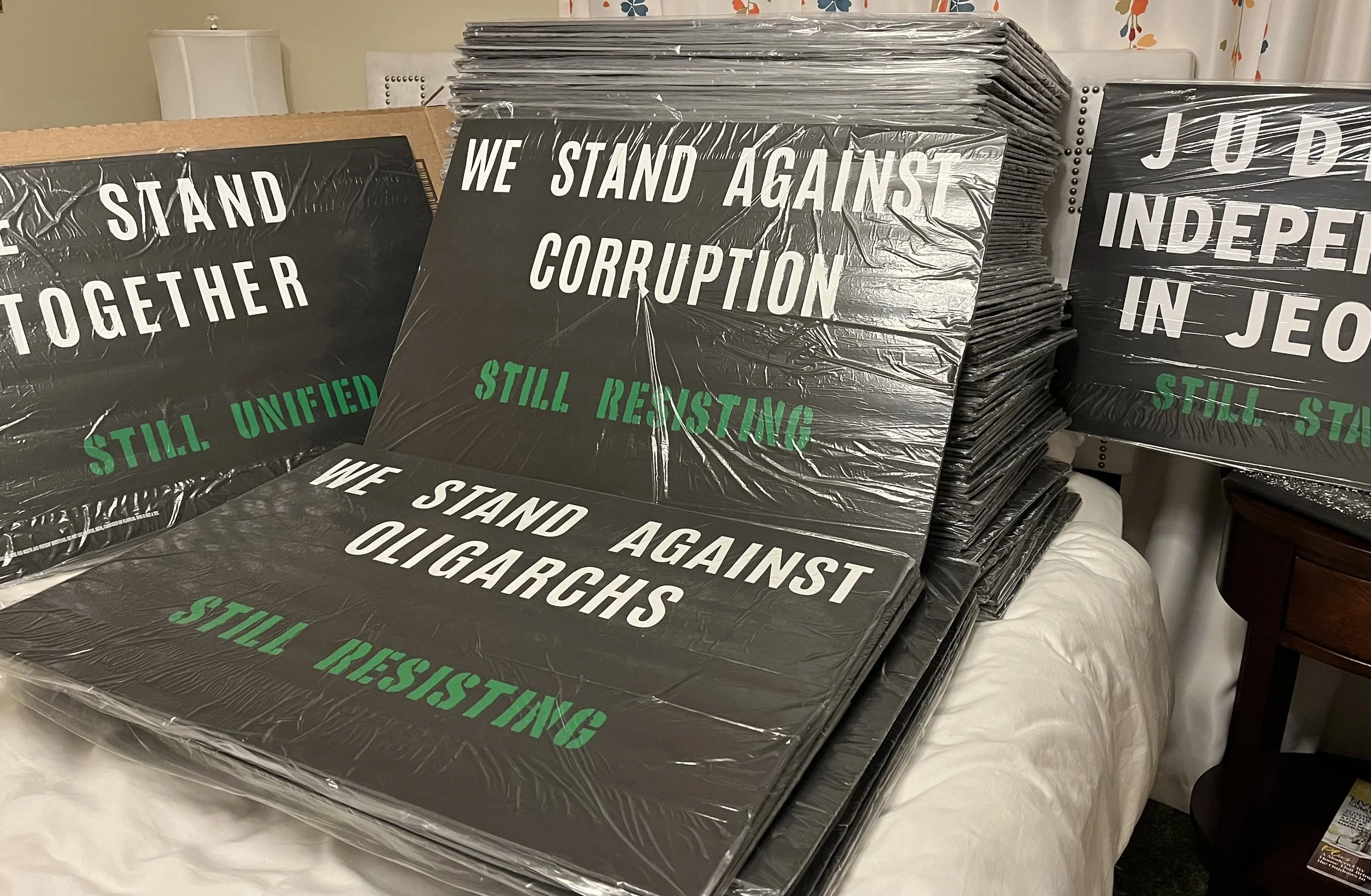 Sign Making for "We're Still Standing" March &amp; Rally
