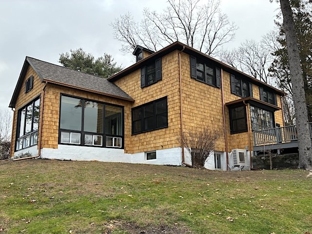 Brunswick in Troy NY four season room remodel & new cedar shake siding