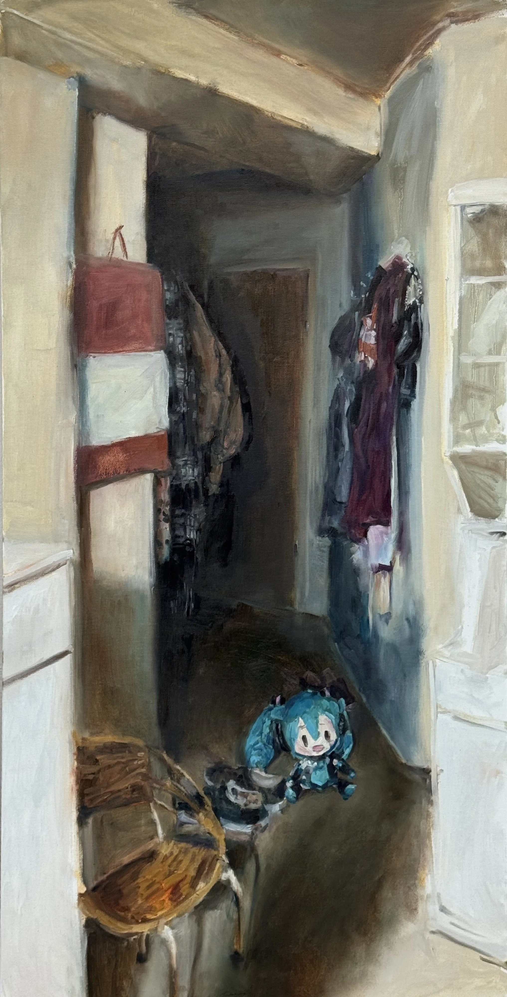  leaving?   48" x 24", Oil Paint on Canvas