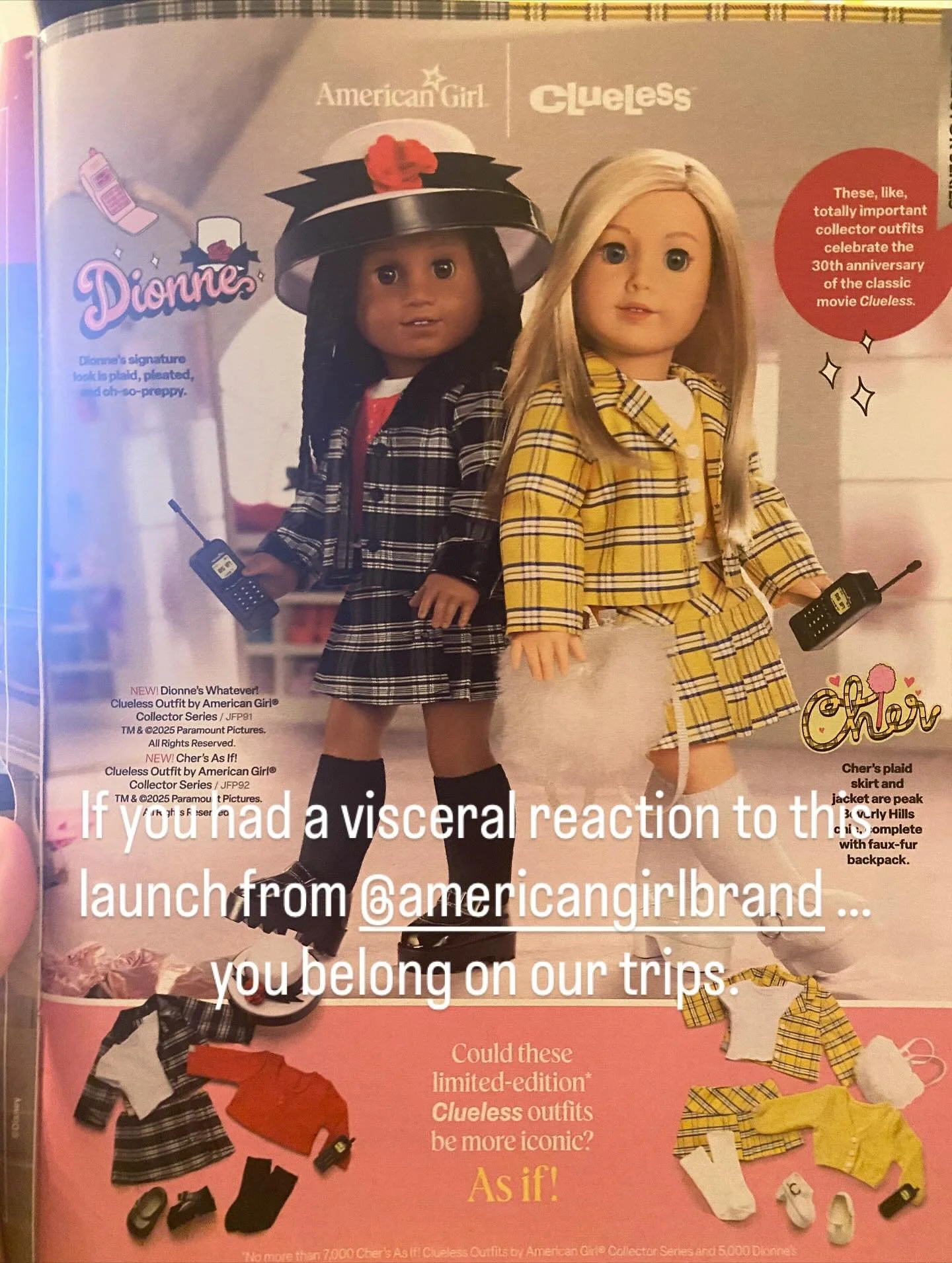 GOBSMACKED. @americangirlbrand sent us with this one!
Our weekends are designed for women who had a visceral reaction to this marketing with Clueless. 💁&zwj;♀️🛍️🎬
We are totally buggin to see you in 9 days!! @selfcaretravelclub 

#iloveny #weekend