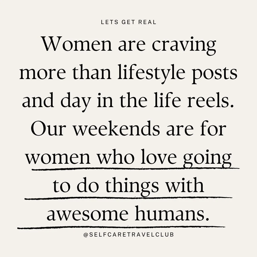 The Self-Care Travel Club&trade; was built for women who are done watching other people live and are ready to be the ones doing the things&mdash;connecting, laughing, and making memories that last.

Just 90 minutes from NYC.
Next weekend: New York Ed