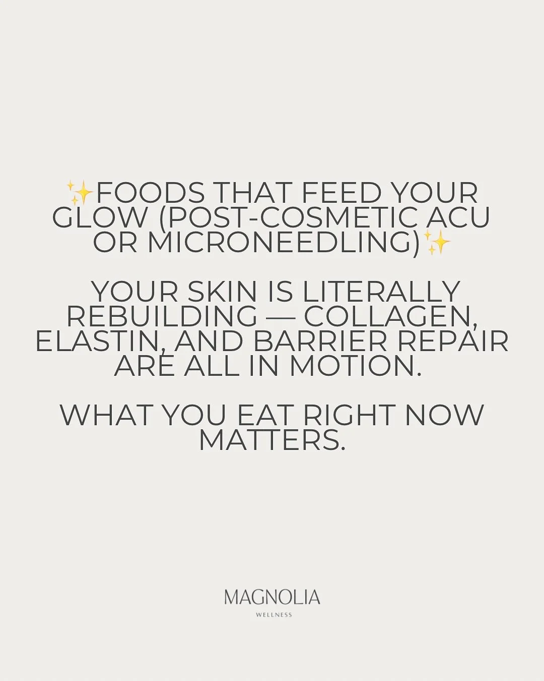 Your microneedling or cosmetic acupuncture results don&rsquo;t stop when you leave the treatment room &mdash; they start in your kitchen🥑✨ 

Nourish your skin from the inside out and watch that glow last longer.

#MagnoliaWellness #CosmeticAcupunctu
