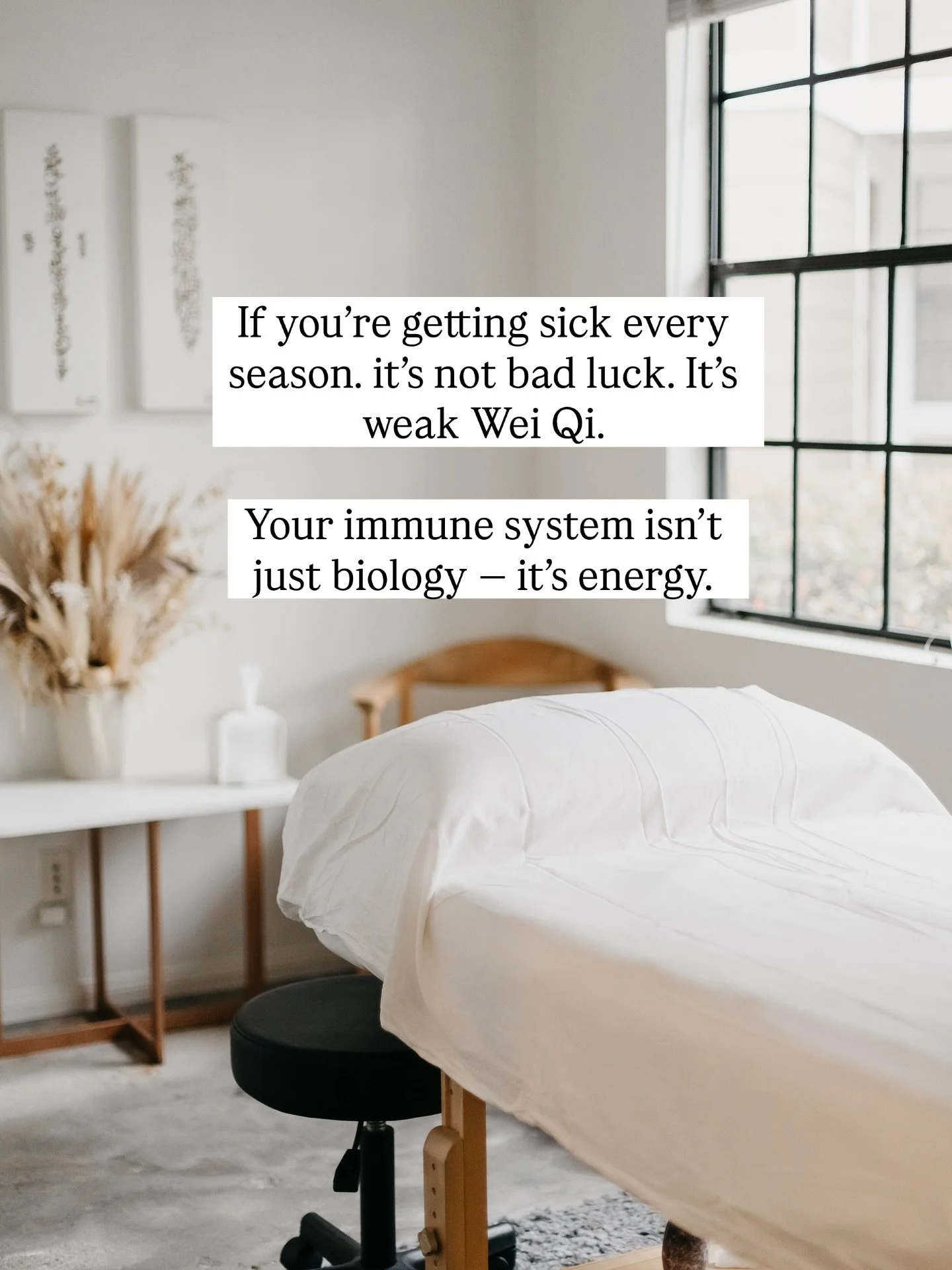 Everyone&rsquo;s chasing &ldquo;immune hacks&rdquo; &mdash;
but if your energy is leaking, no supplement can save you.

In TCM, your immune system is called Wei Qi &mdash; your energetic defense shield.
When it&rsquo;s strong, viruses bounce off.
Whe