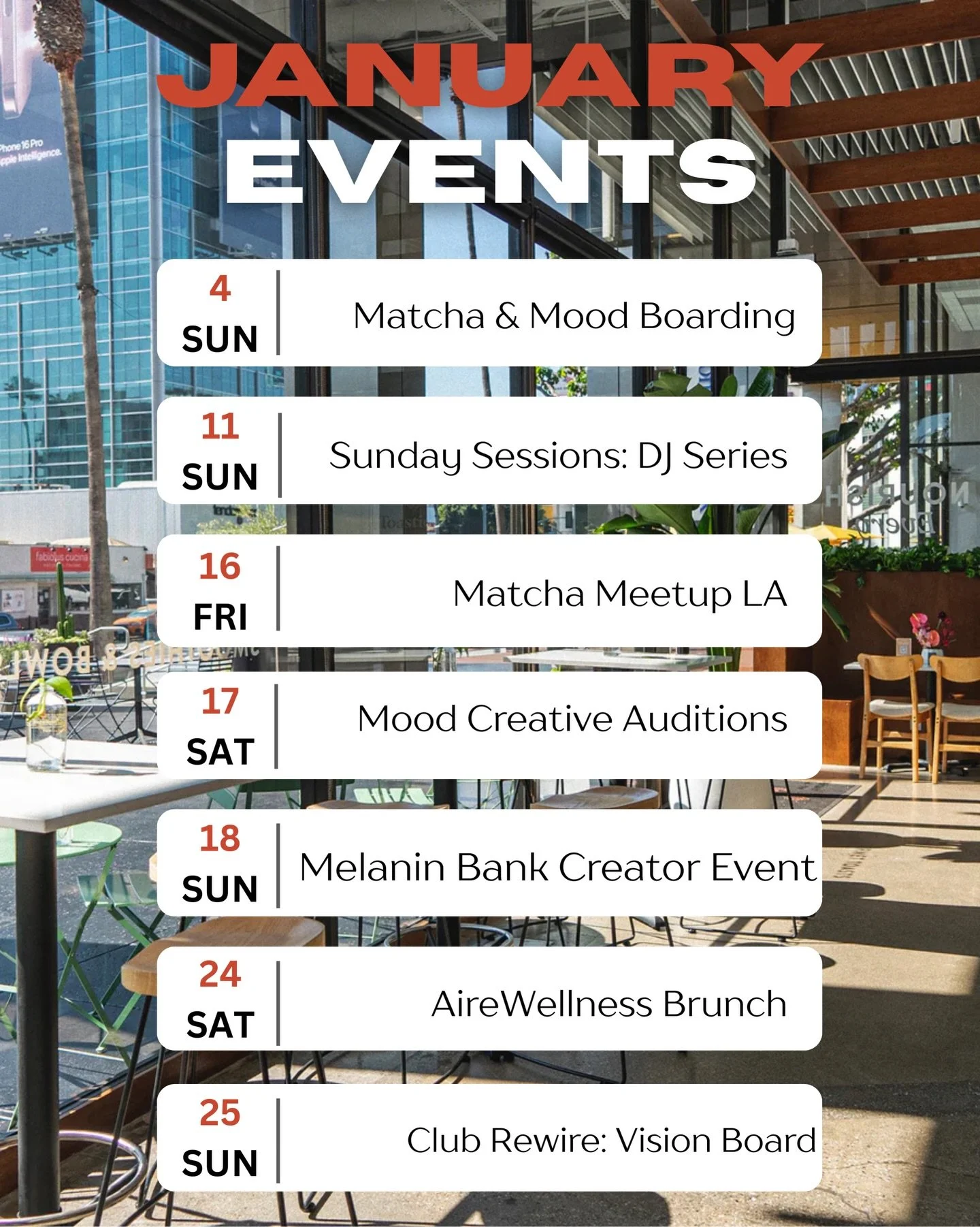 VS Hospitality January Events 🍵✨
Matcha moods. DJ Sets. Clean starts. Fresh energy.

January in Los Angeles starts here. VS Hospitality presents curated January events, from intimate gatherings and tastings to brand activations and community moments
