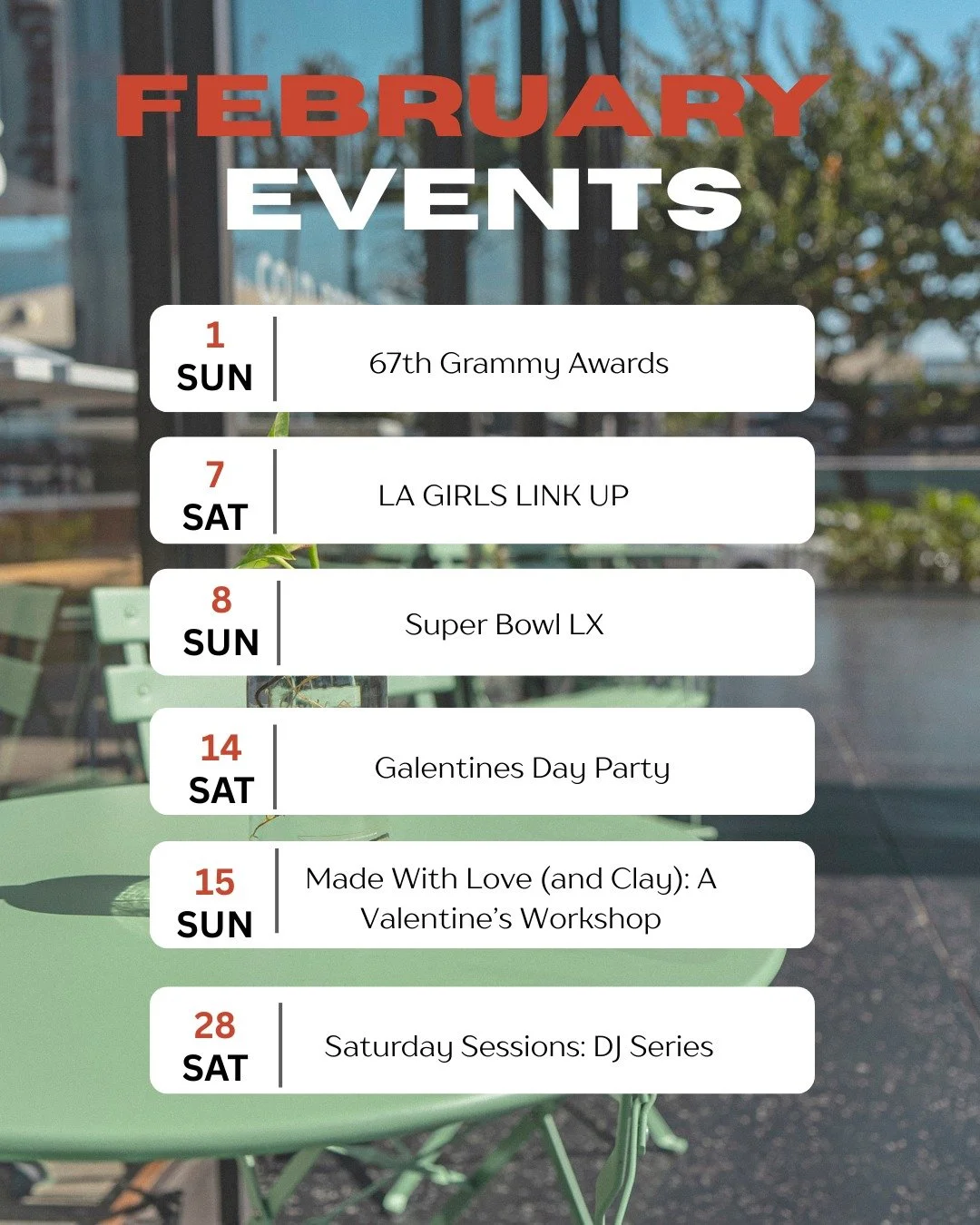 VS Hospitality February Events 🍵✨
Love notes. Community moments. Iconic weekends.

February in Los Angeles is all about connection and celebration. VS Hospitality presents a curated lineup of February events&mdash;from award-season energy and Super 