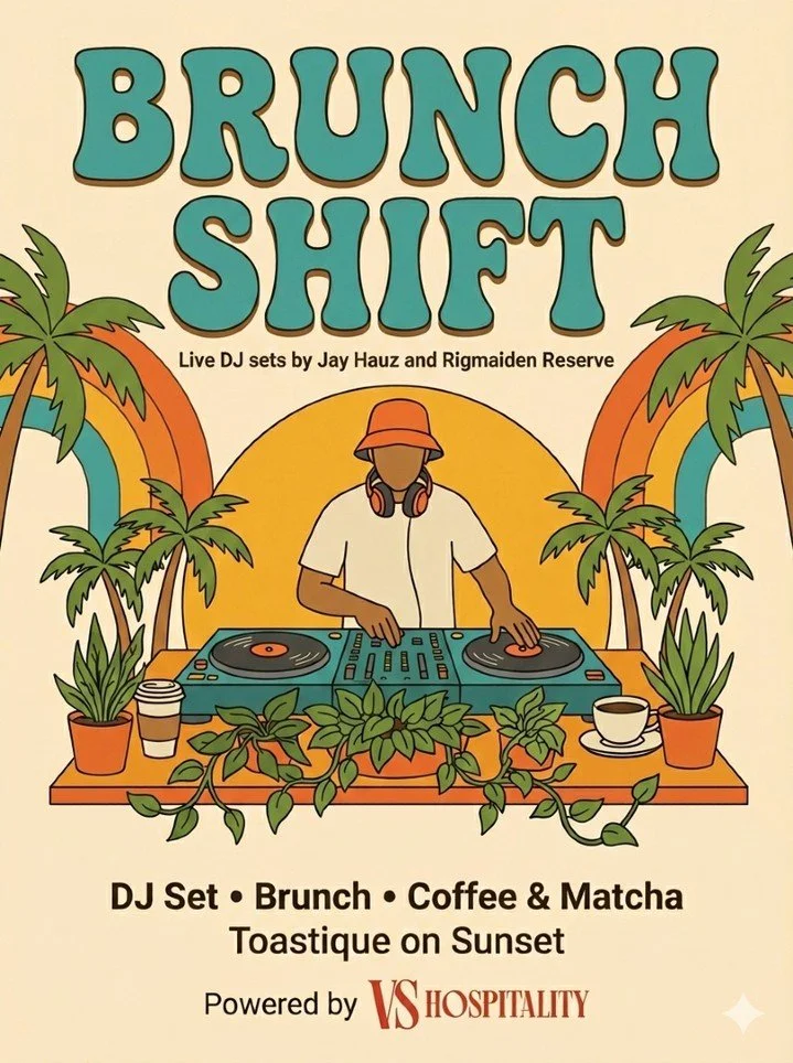 🎧☀️ Saturday DJ Sessions featuring DJ Jay Hauz, DJ Rigmaiden Reserve, and tarot readings by Lindsay Jerome!

Your go-to Saturday vibe in Los Angeles. Join us Saturday, February 28, 2026!

Live DJ sessions, elevated ambiance, coffee ☕, matcha 🍵, and