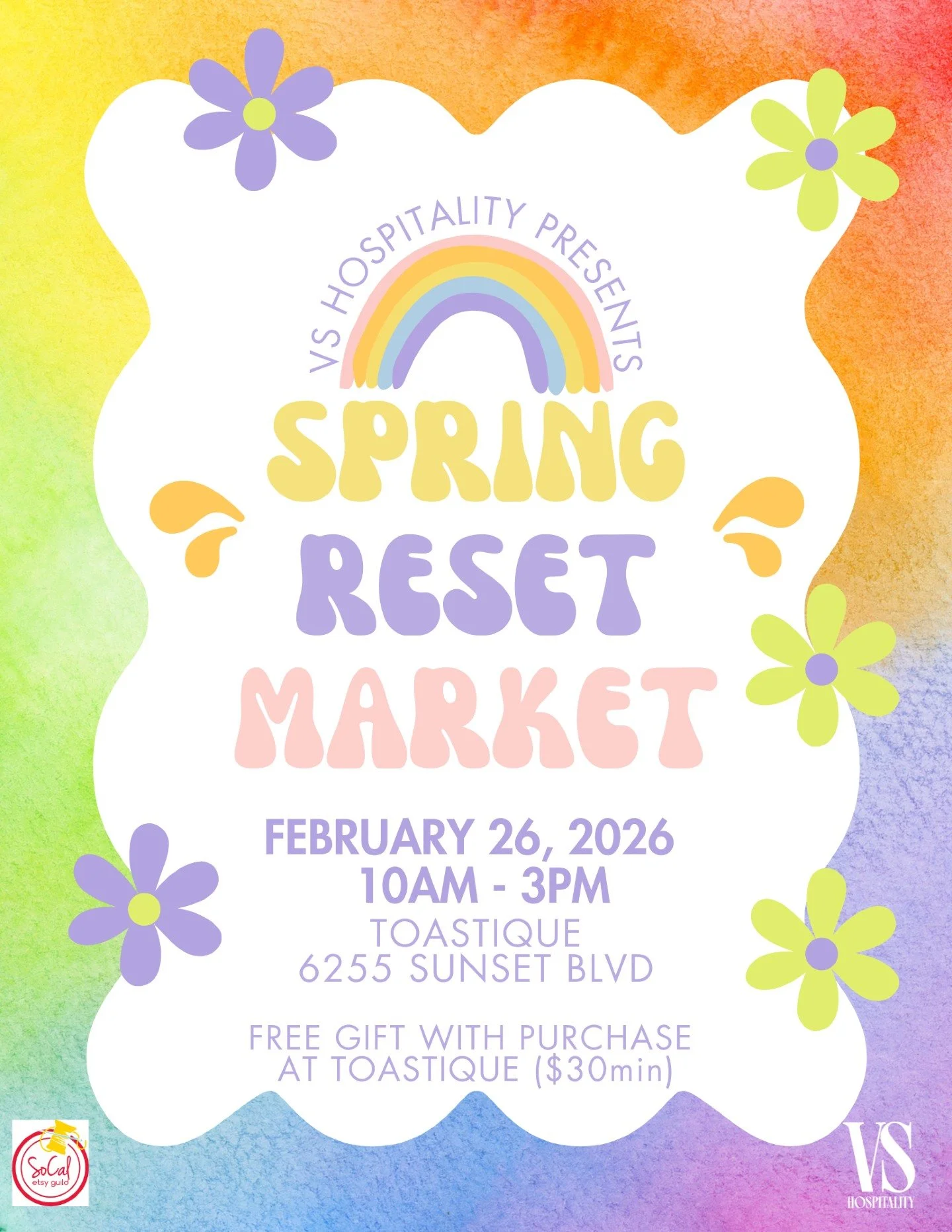 🌸✨ SPRING RESET MARKET at Toastique ✨🌸

Join us on February 26, 2026 | 10AM&ndash;3PM at Toastique &ndash; 6255 Sunset Blvd, Los Angeles for a fresh and flavorful spring experience 🌿

Enjoy a FREE gift with any $30 minimum purchase 💛

Good food, 
