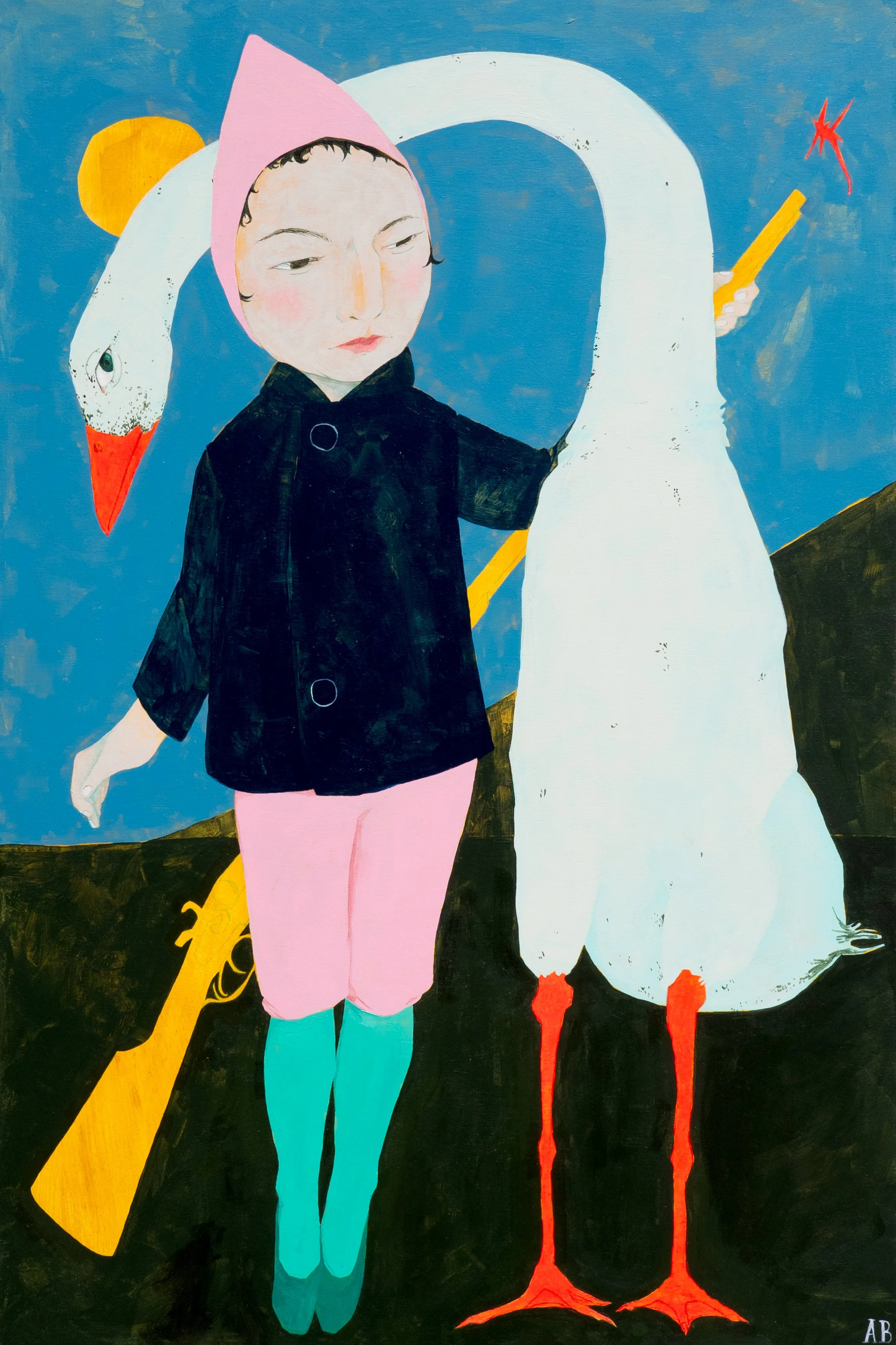 "If I Were a Girl I Could Do Magic" acrylic and colored pencil on panel, 36 x 24 x 1 5/8in, 2026 NFS