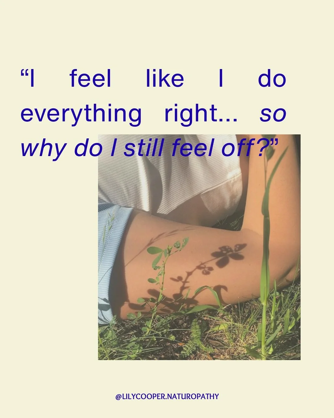 If you&rsquo;re my friend or my client and we&rsquo;ve talked about this recently... this isn&rsquo;t a call-out. I&rsquo;m right there with you 〰️

Sometimes we&rsquo;re so focused on doing all the &ldquo;right&rdquo; things for our health that we f