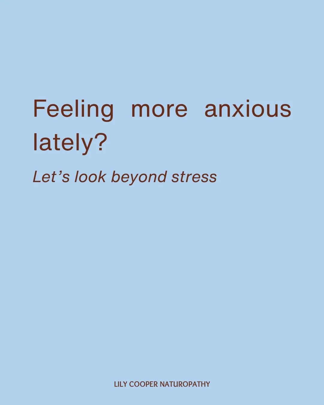 As someone who was diagnosed with anxiety before I was investigated for coeliac disease, and never had the impact of nutrient deficiencies explained to me, this is something I wish I had understood sooner 💌

Of course, anxiety doesn&rsquo;t always h