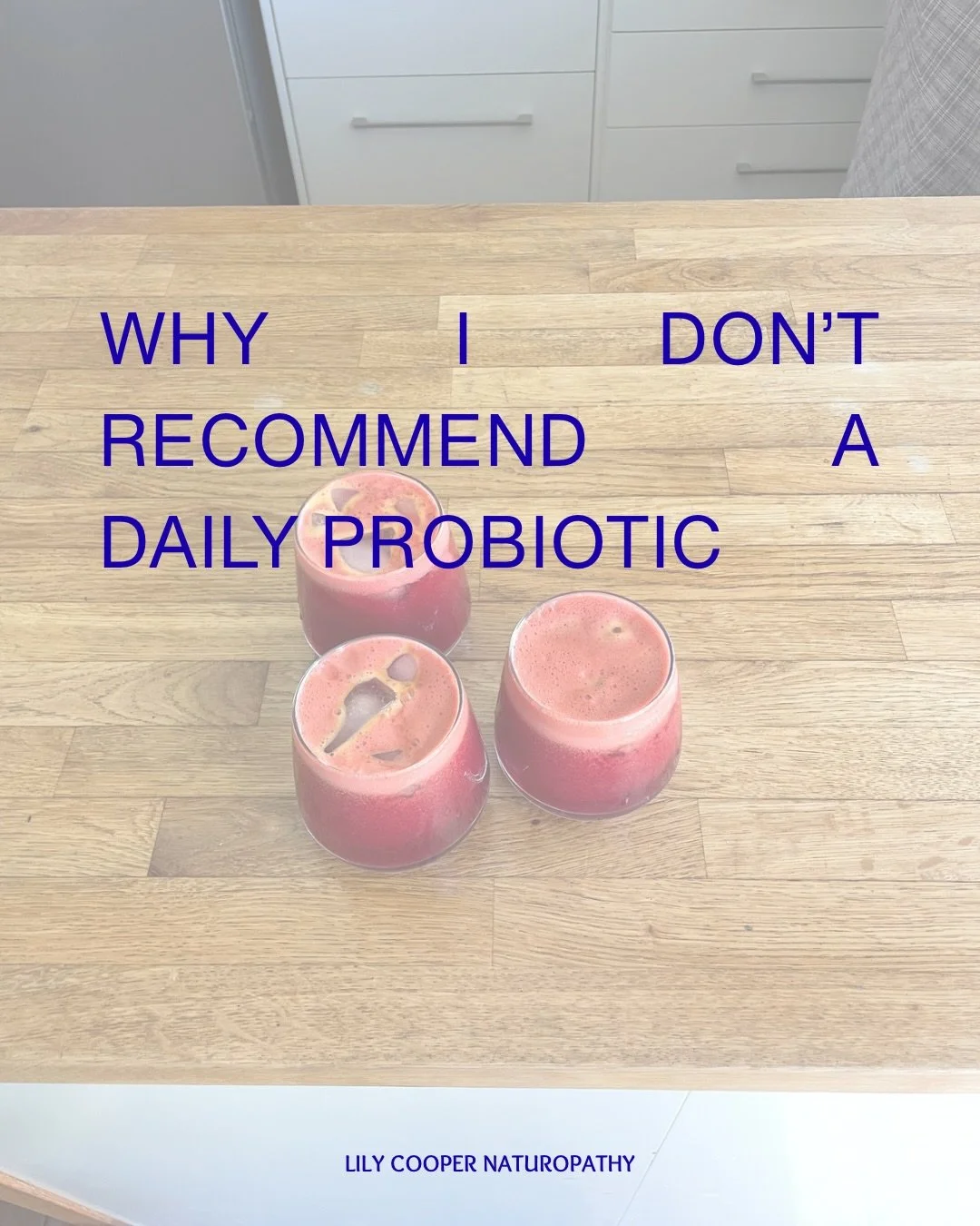 Why I don&rsquo;t recommend a daily probiotic 🌀

Unless you have a specific reason for taking a particular strain or blend, daily probiotics are much better obtained through food sources such as good quality yogurt, sauerkraut, or kimchi 🍨

Many pe