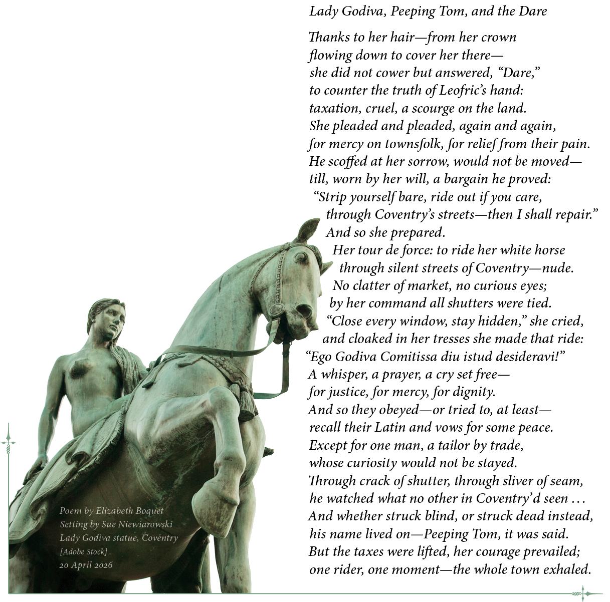 Lady Godiva, Peeping Tom, and the Dare