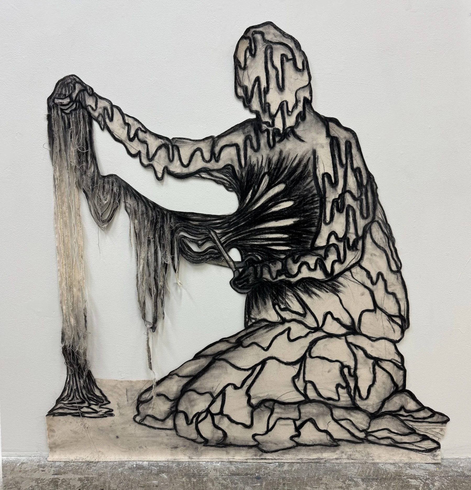 How do I know which parts to keep?
2025
Charcoal on canvas
55 x 50.5 inches