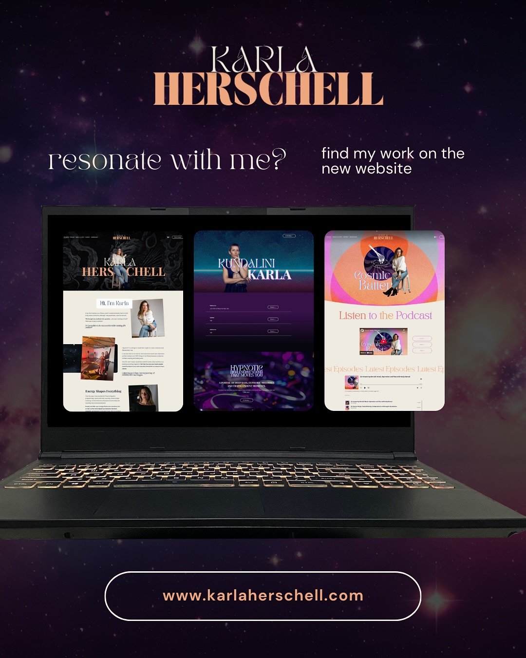 Karlaherschell.com is officially live!

Over 6 months in the making it&rsquo;s incredible to see my body of work now laid out and accessible. It is such a joy to finally share a space that reflects my essence, vision and the foundations of my work. 
