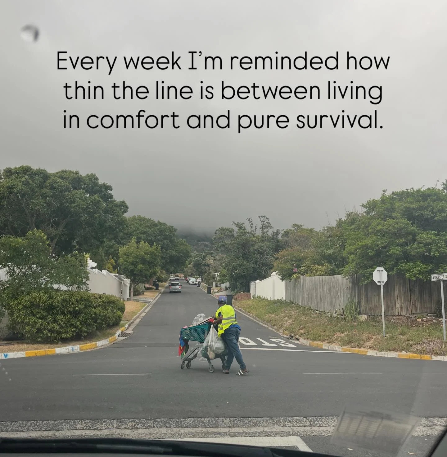 𝗧𝘂𝗲𝘀𝗱𝗮𝘆 𝗶𝘀 𝗿𝘂𝗯𝗯𝗶𝘀𝗵 𝗰𝗼𝗹𝗹𝗲𝗰𝘁𝗶𝗼𝗻 𝗱𝗮𝘆 𝗵𝗲𝗿𝗲 𝗶𝗻 𝗼𝘂𝗿 𝗹𝗶𝘁𝘁𝗹𝗲 𝘃𝗶𝗹𝗹𝗮𝗴𝗲. 

And every week I&rsquo;m reminded how thin the line is between living in comfort and pure survival.

As soon as the bins go out, people