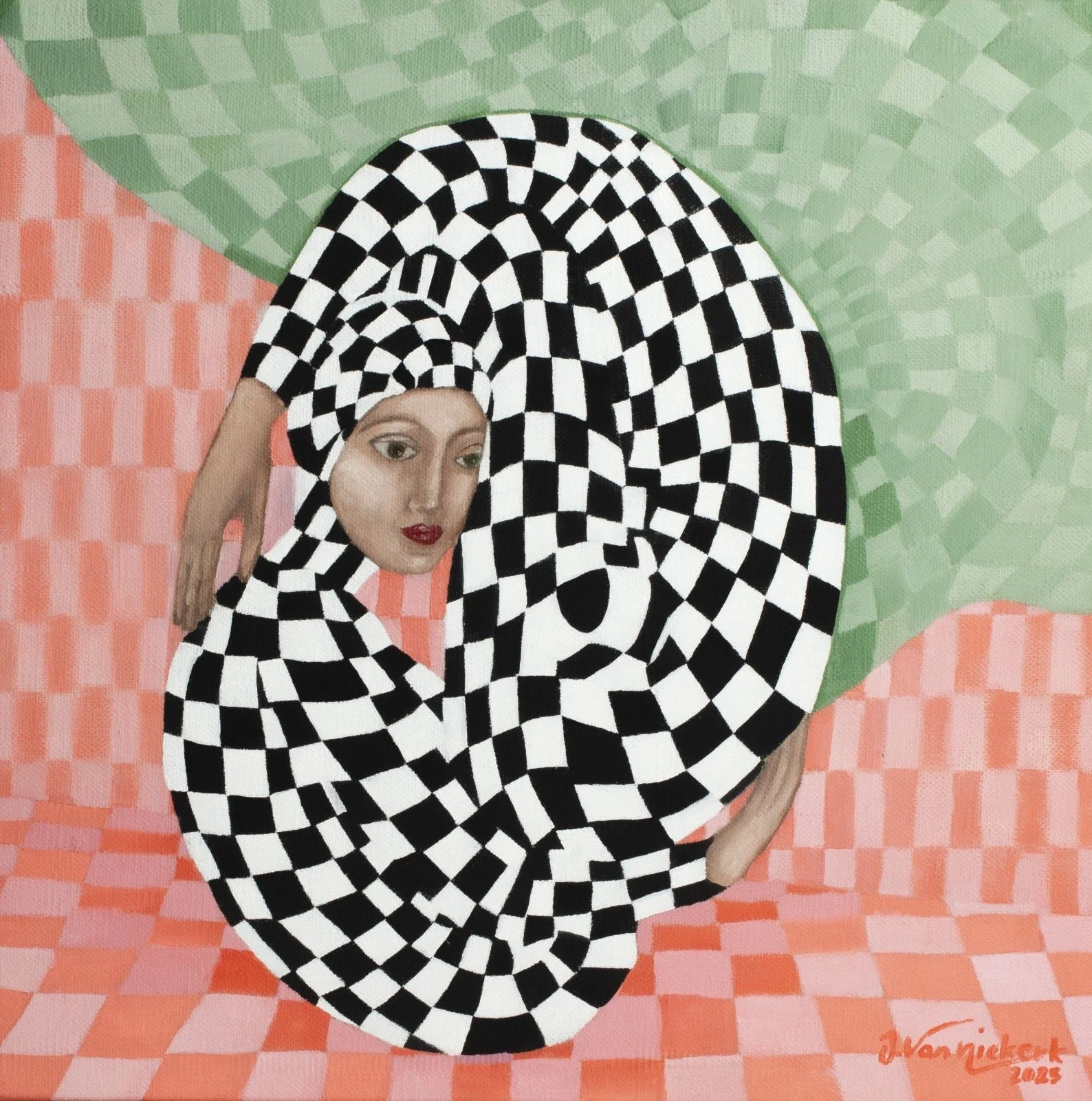 Cocoon, Oil on linen, 2025 - 32 x 32 cm / 16 x 16 in.